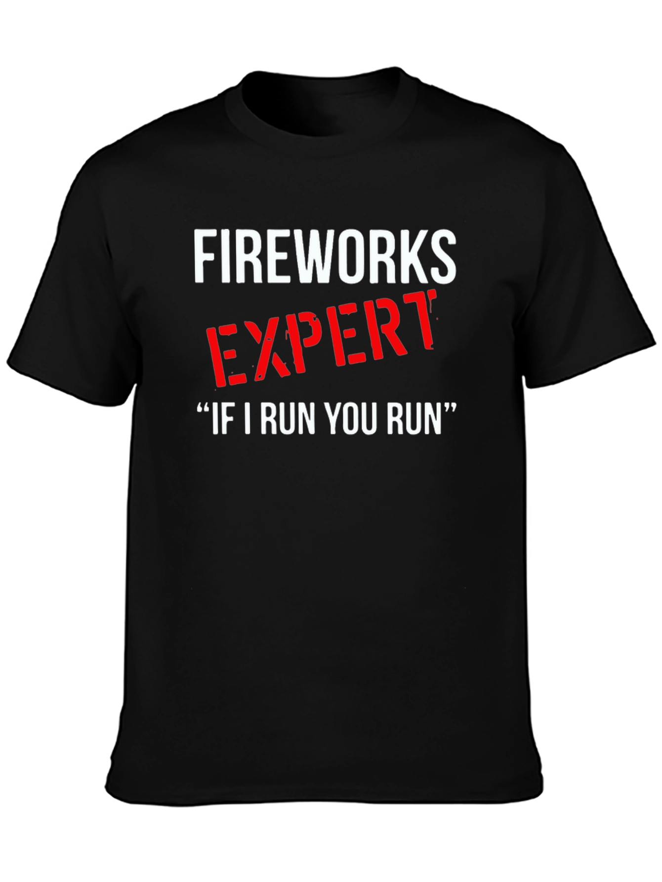 Black Fireworks Expert Novelty Graphic Tee view 3