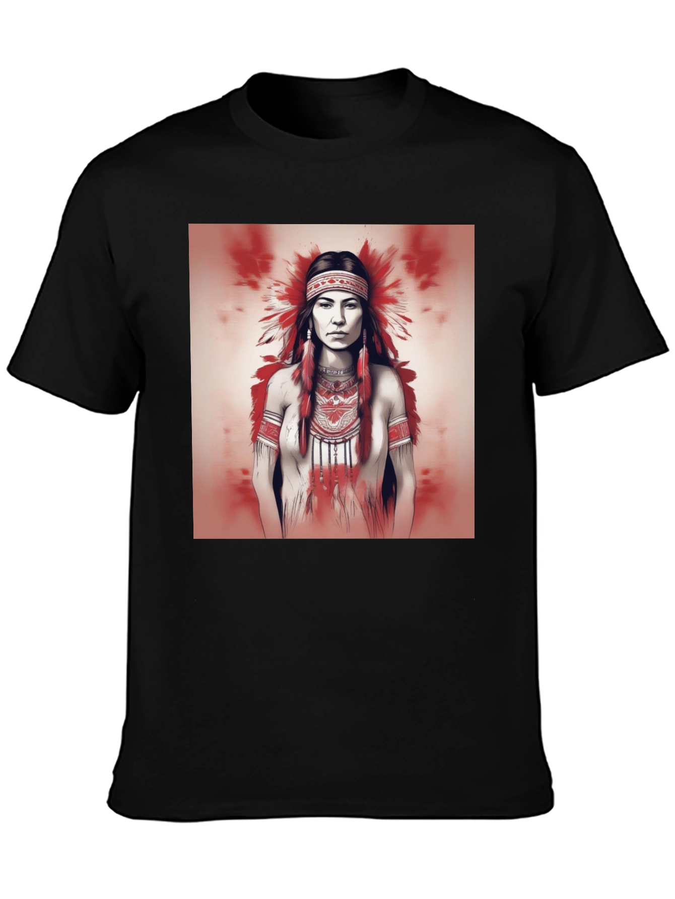 Black Native American Woman Graphic Tee view 3