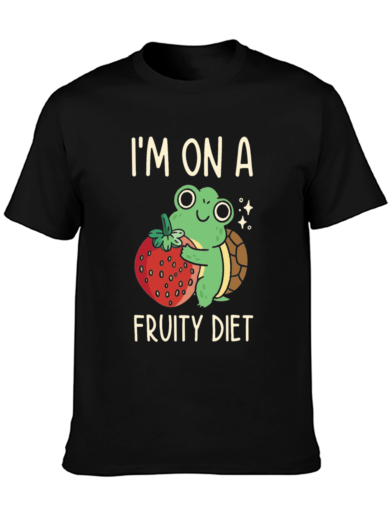 Black Fruity Diet Turtle Graphic Tee view 3