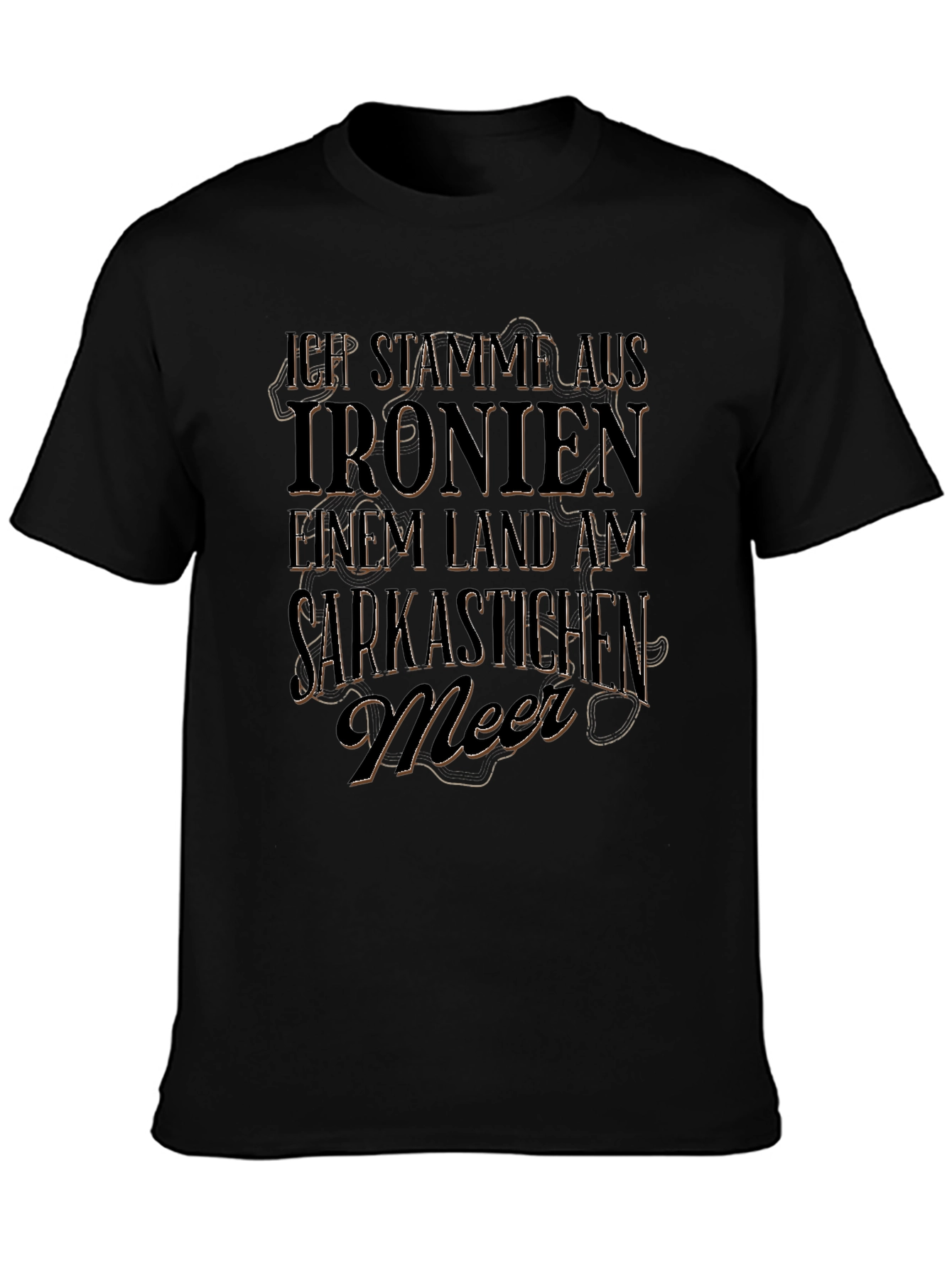 Black Sarcastic Sea T-Shirt: Ironic Humor Apparel view 3