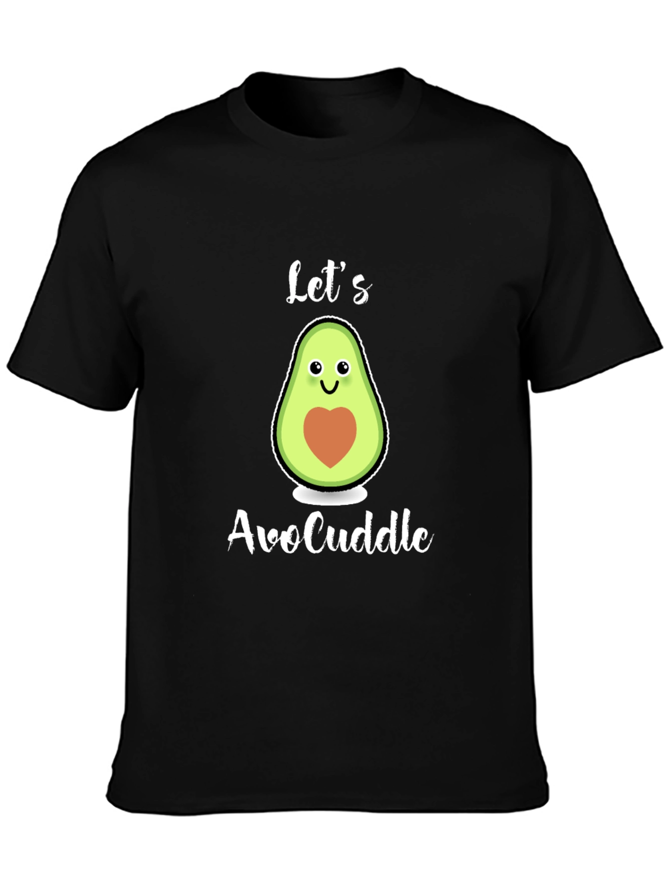Black Let's AvoCuddle T-Shirt: Cute Avocado Graphic Tee view 3