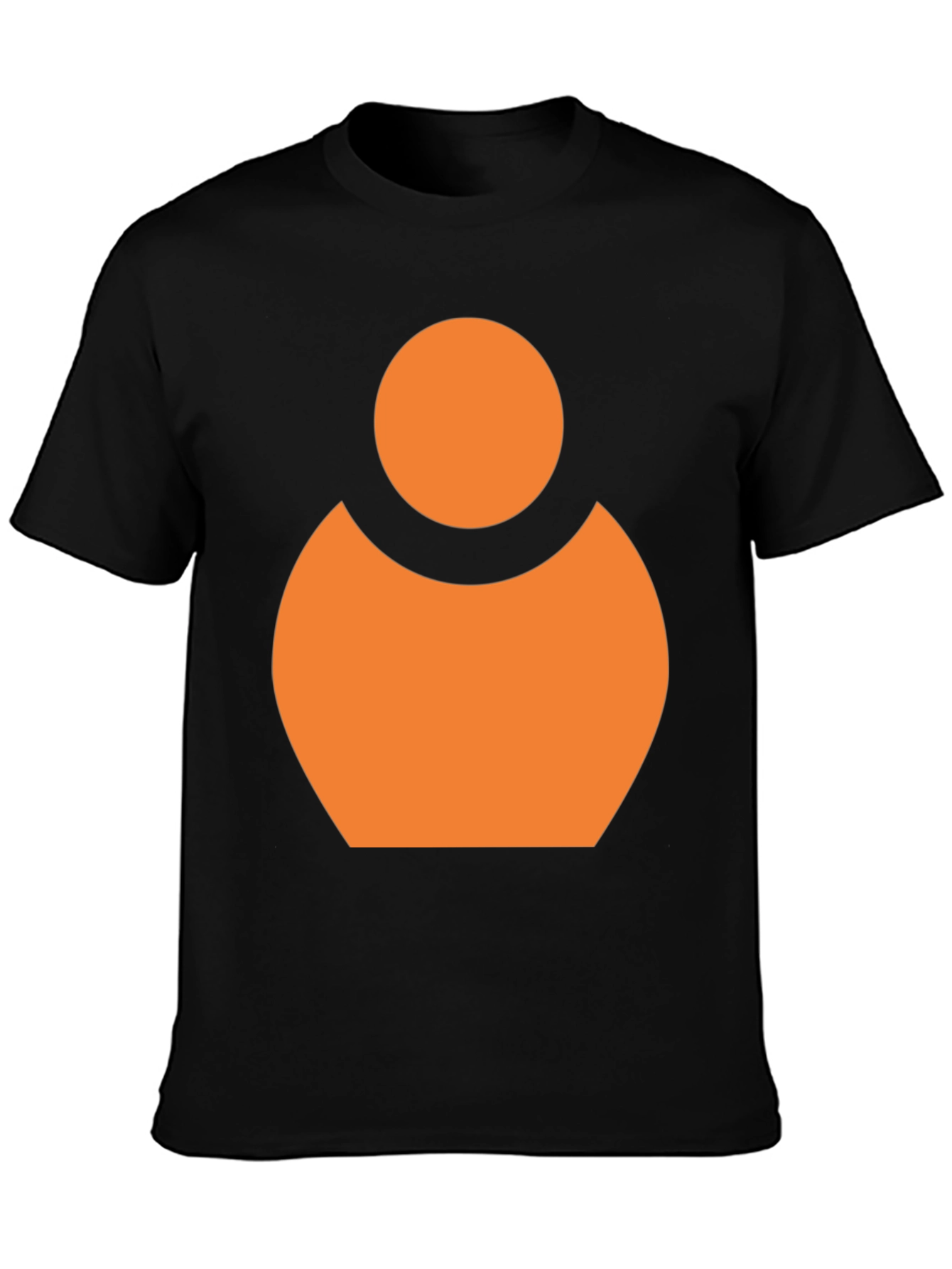 Black Abstract Orange Person Icon Black T-Shirt view 3