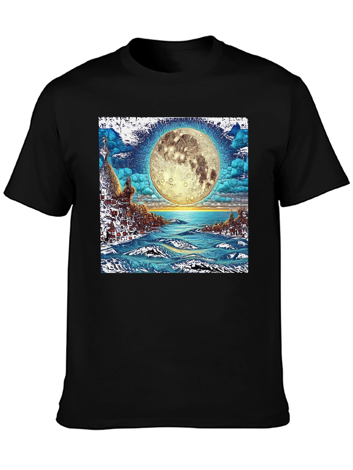 Black Mystic Moonscape Graphic Tee view 3