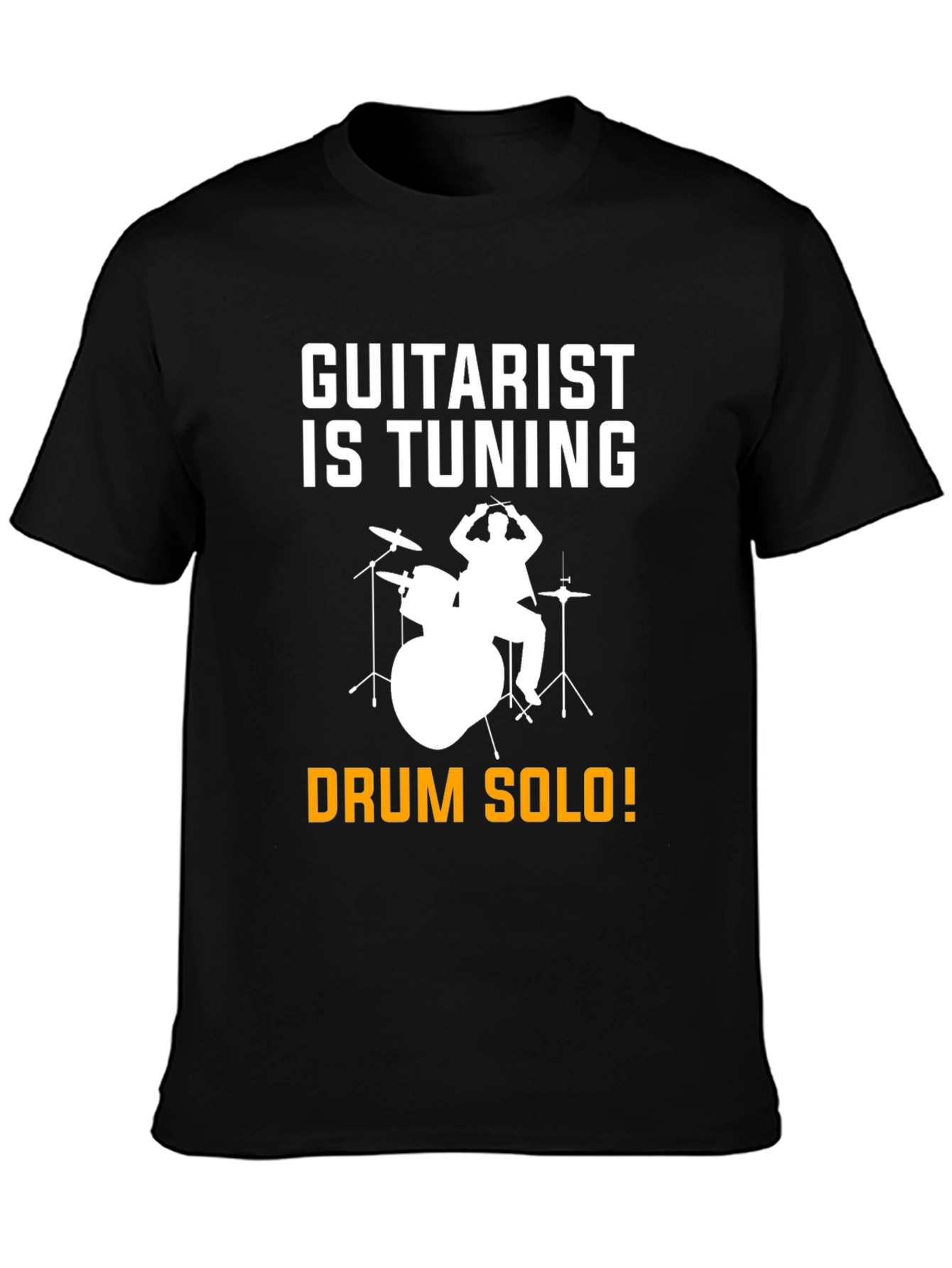 Black Guitarist Tuning T-Shirt Drummer Solo Funny Music Tee view 3