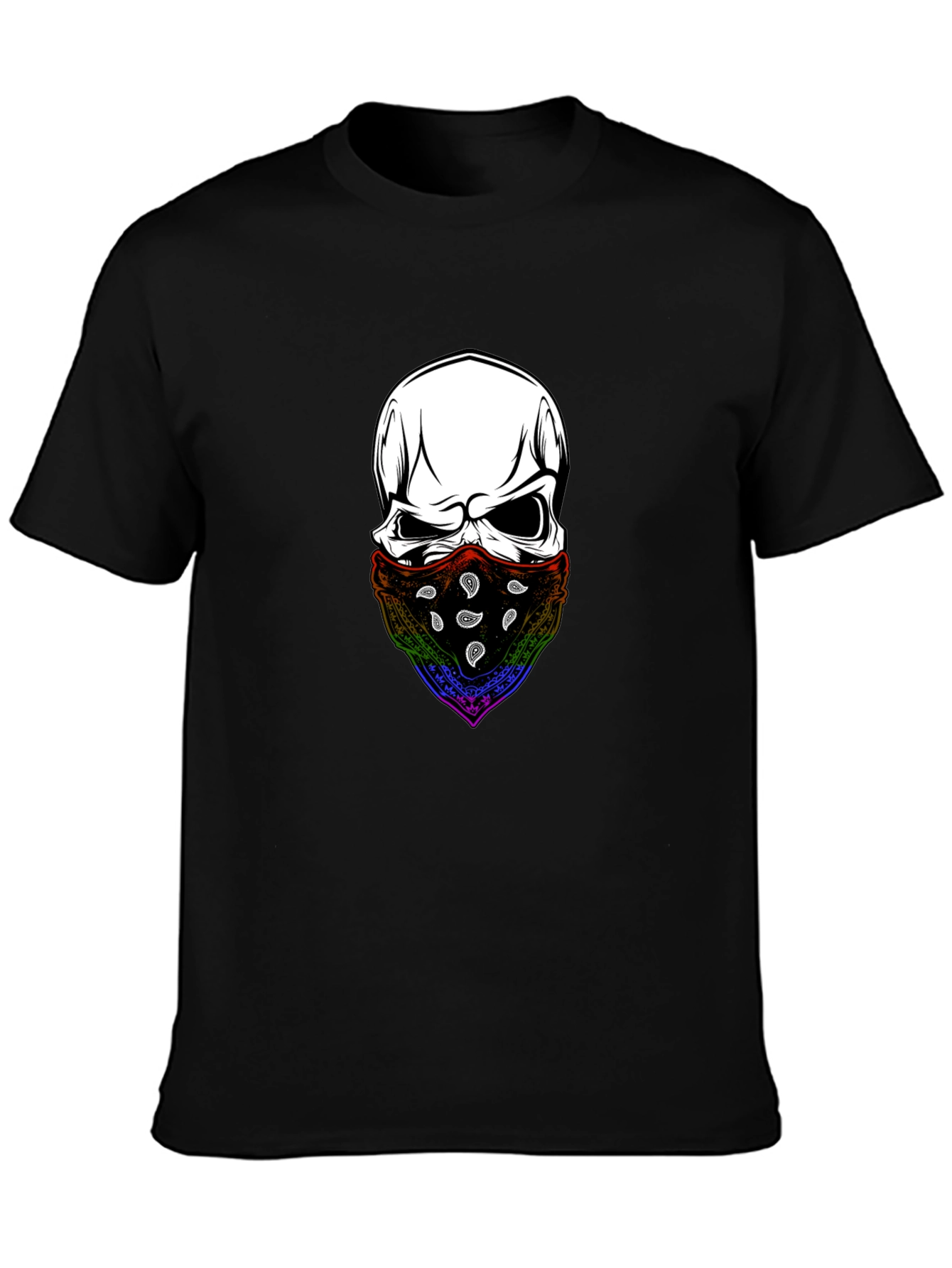 Black Skull Bandana T-Shirt - Stylish Graphic Tee view 3