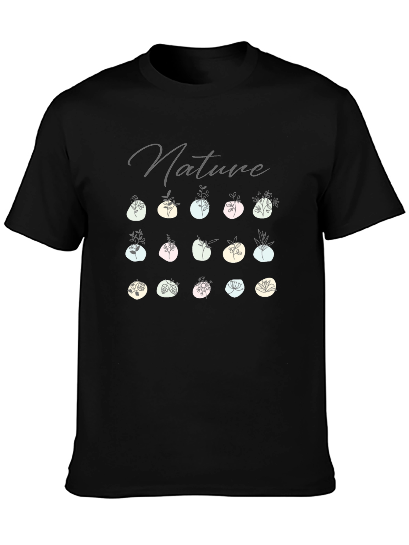 Black Nature Inspired Graphic Tee view 3