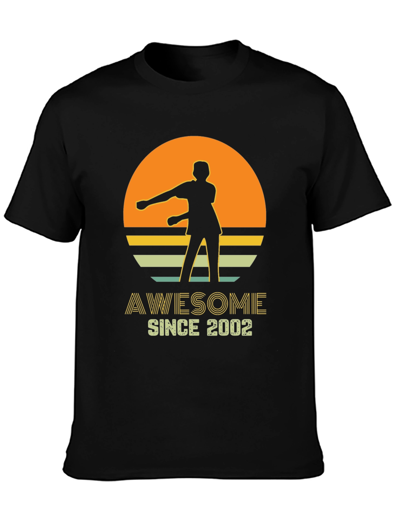 Black Awesome Since 2002 Graphic T-Shirt view 3
