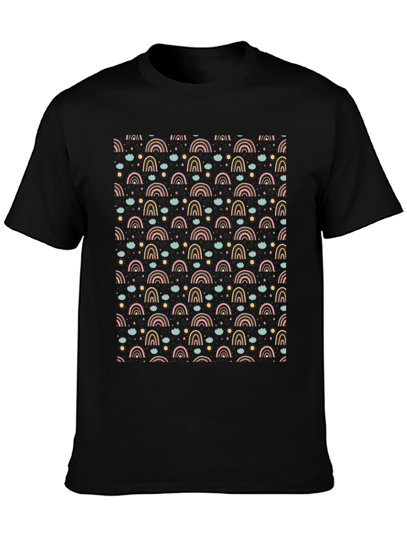 Black Rainbow Pattern Black Tee view 3