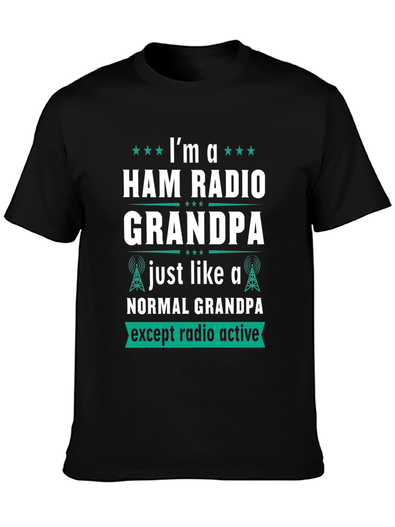 Black Ham Radio Grandpa T-Shirt view 3