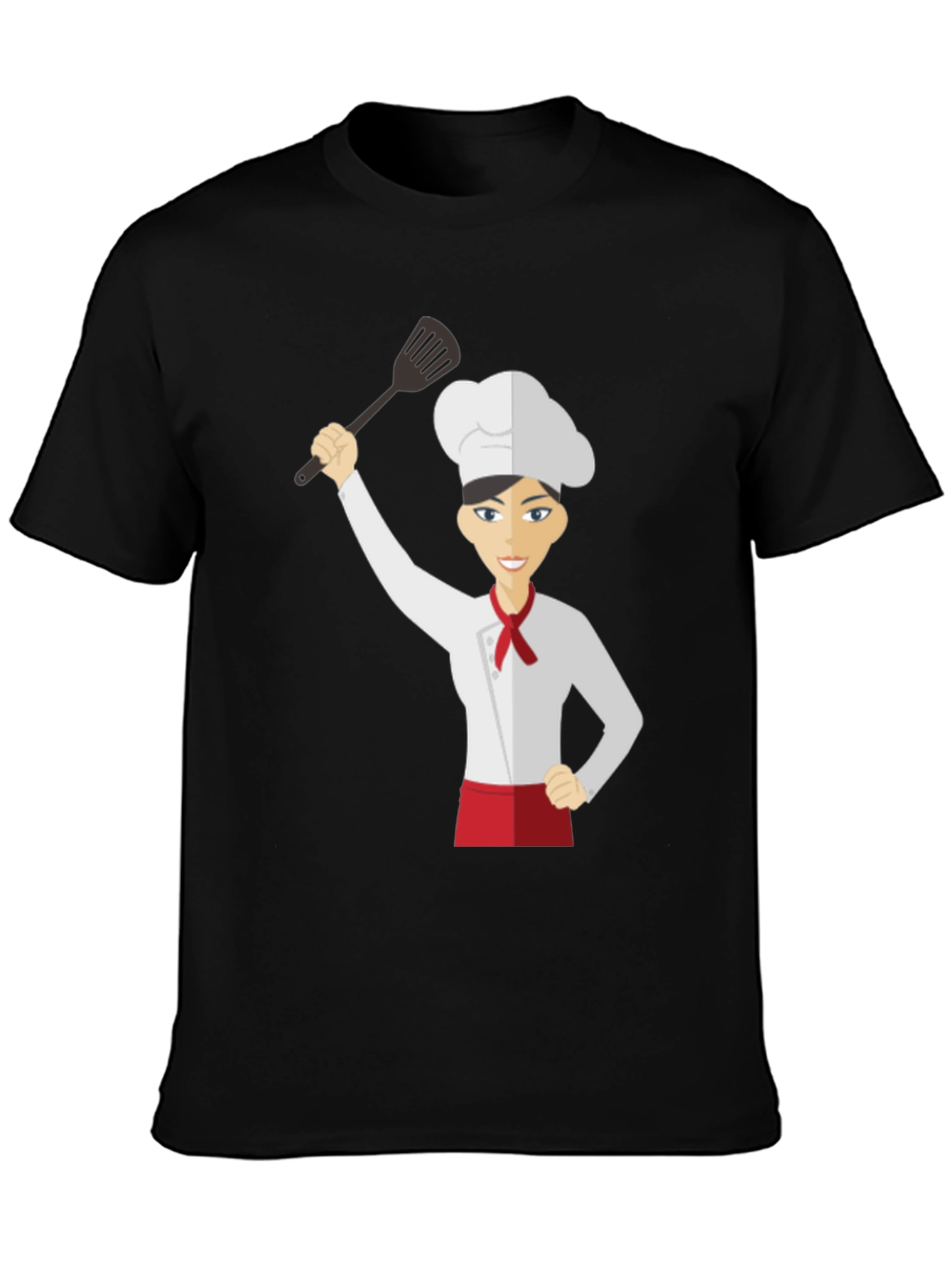 Black Chef Woman's Black Graphic T-Shirt view 3