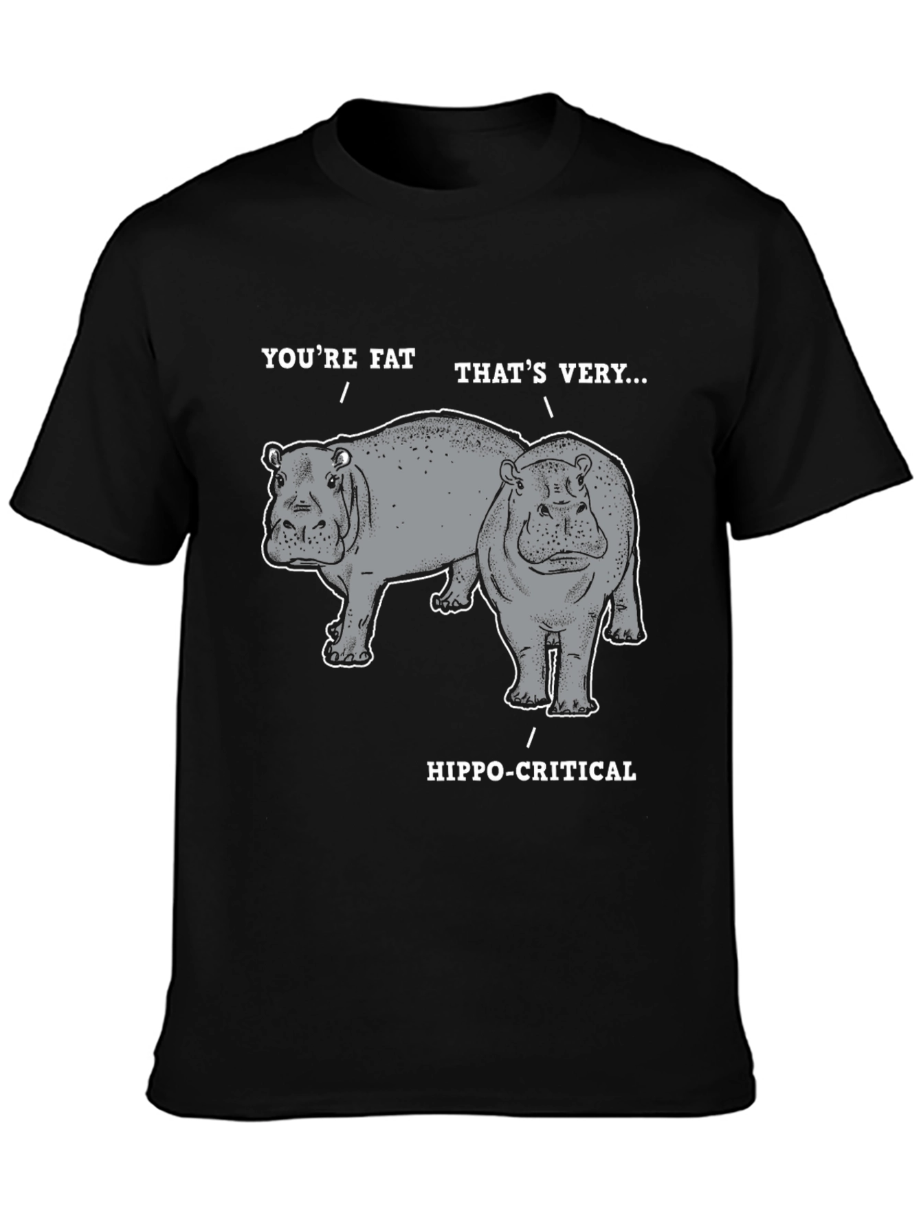Black Hippo-Critical Graphic Tee view 3
