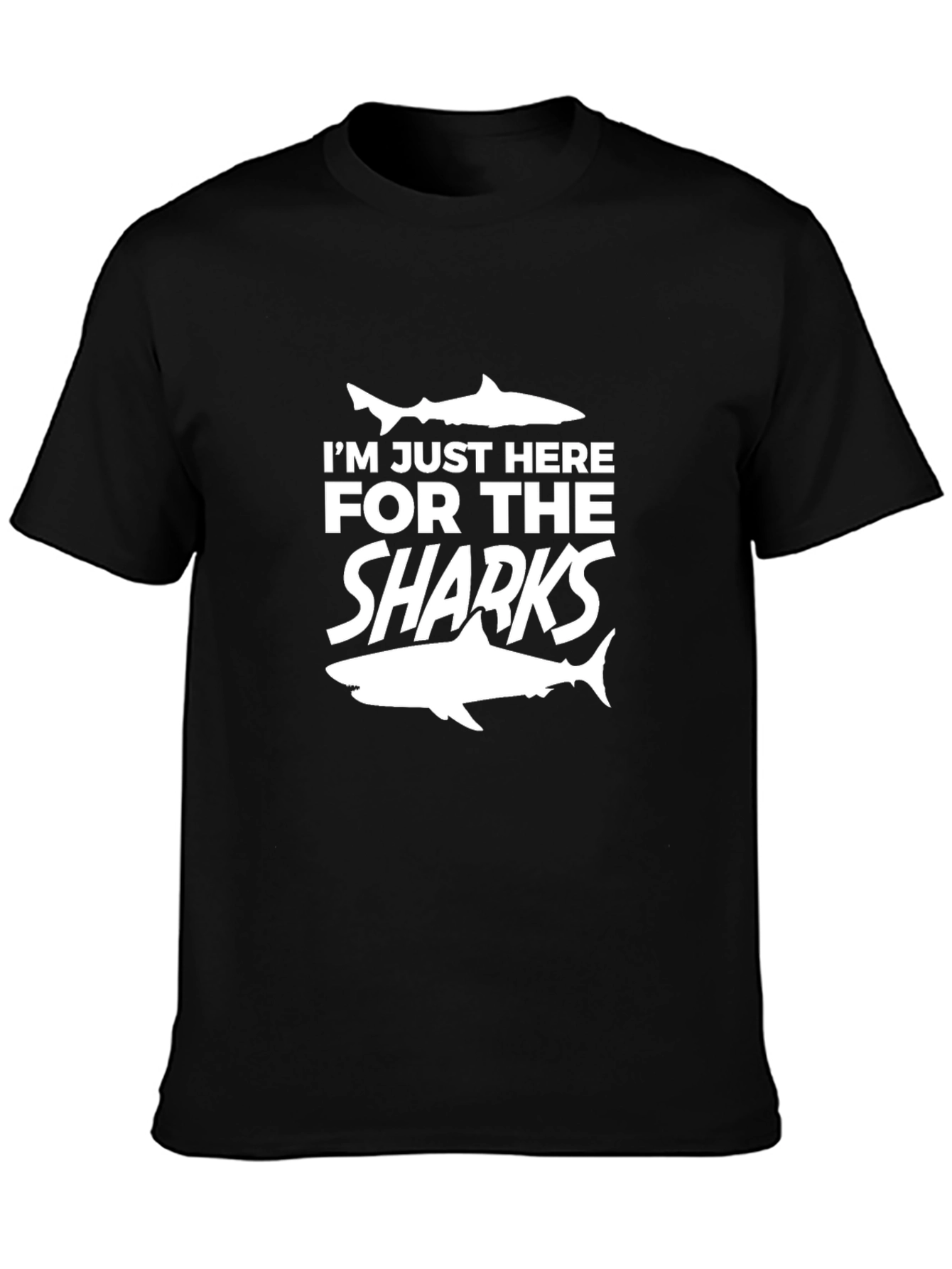 Black I'm Just Here For The Sharks Graphic Tee view 3