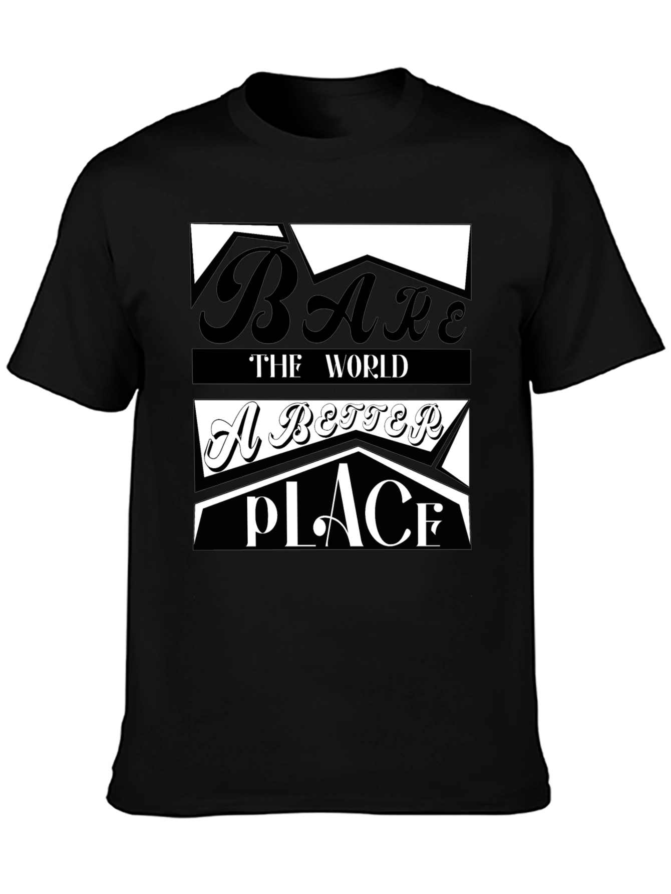 Black Make the World a Better Place Graphic Tee view 3