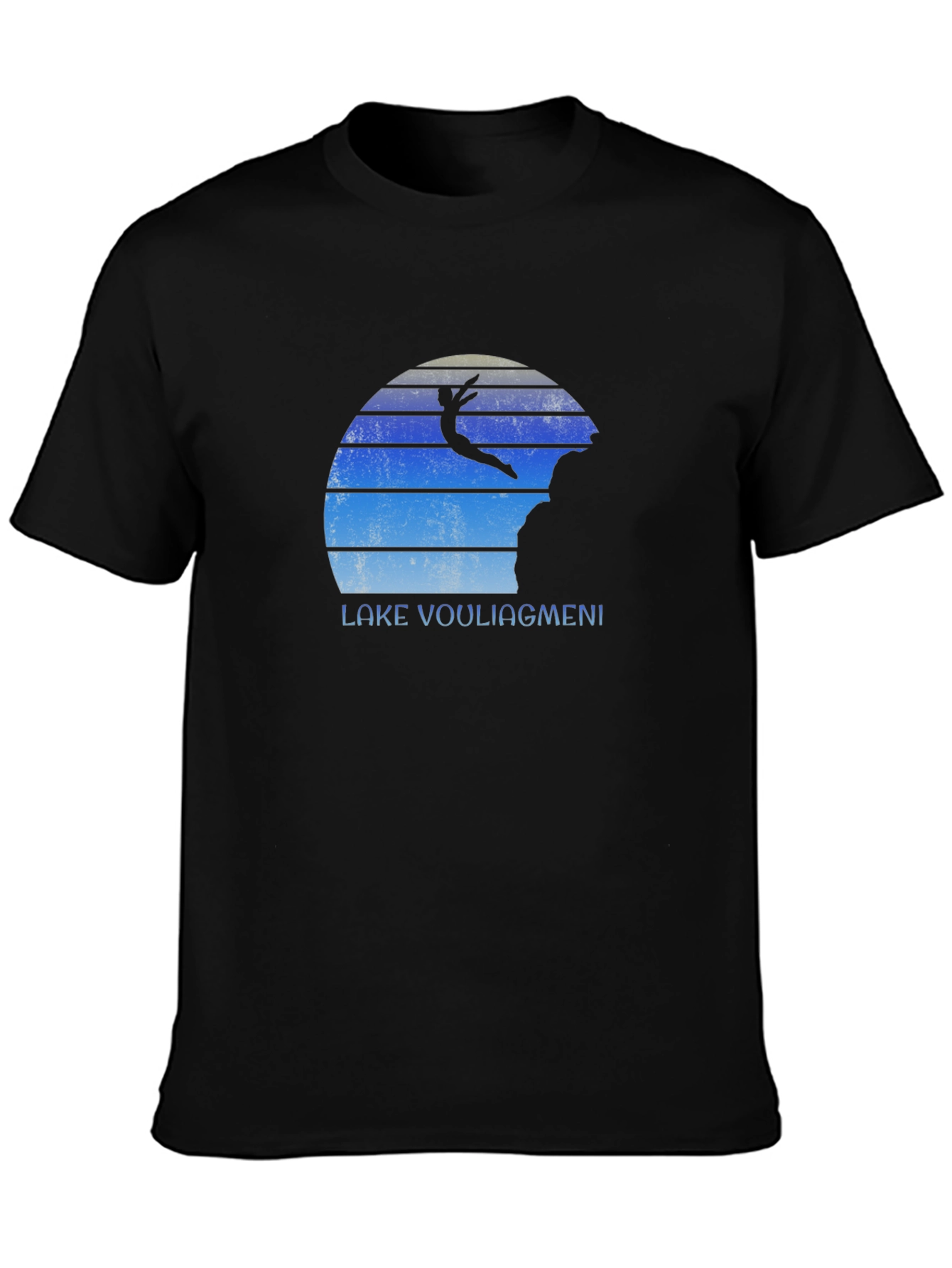 Black Lake Vouliagmeni Diver Black T-Shirt view 3