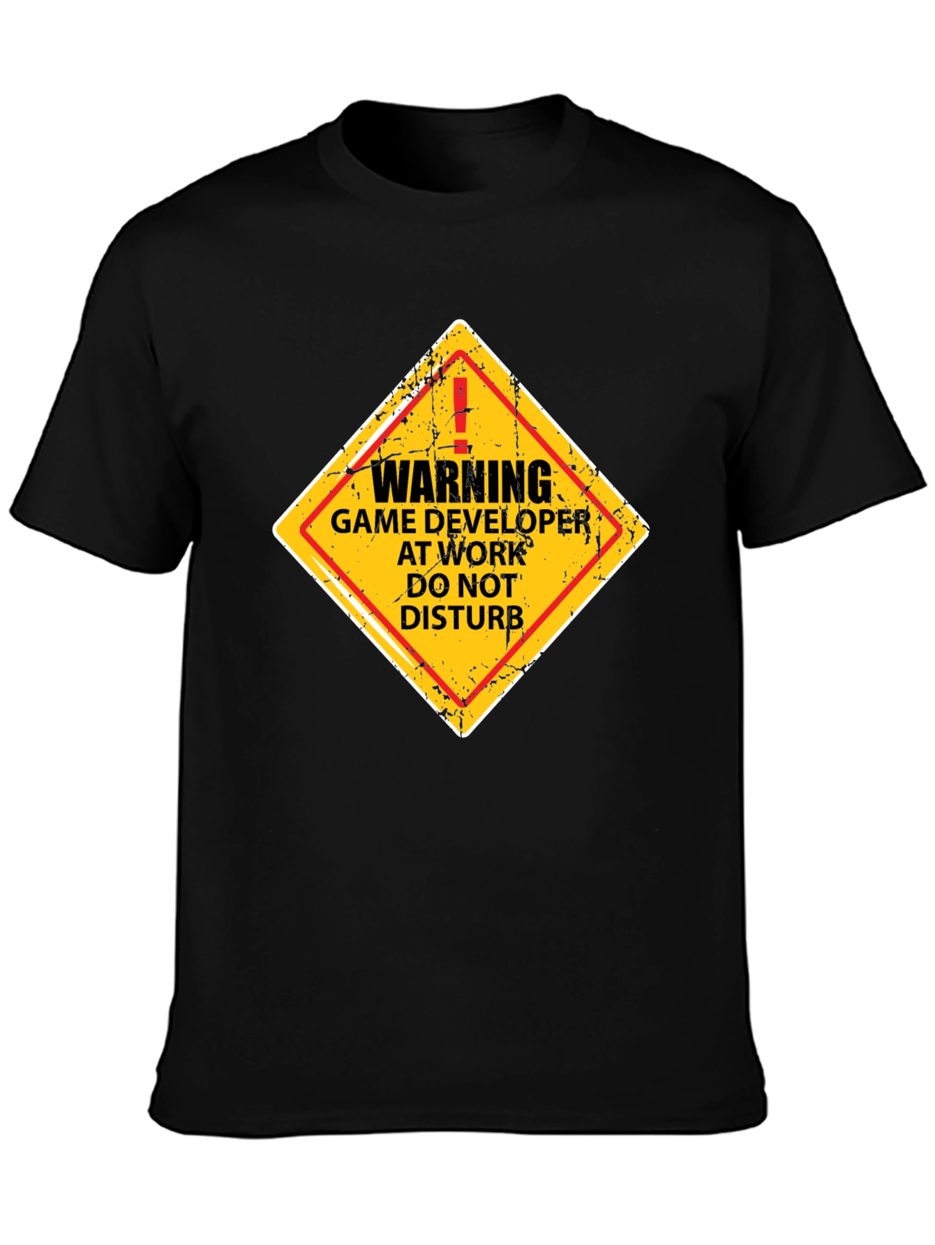 Black Warning Game Developer T-Shirt - Funny Programmer Tee view 3