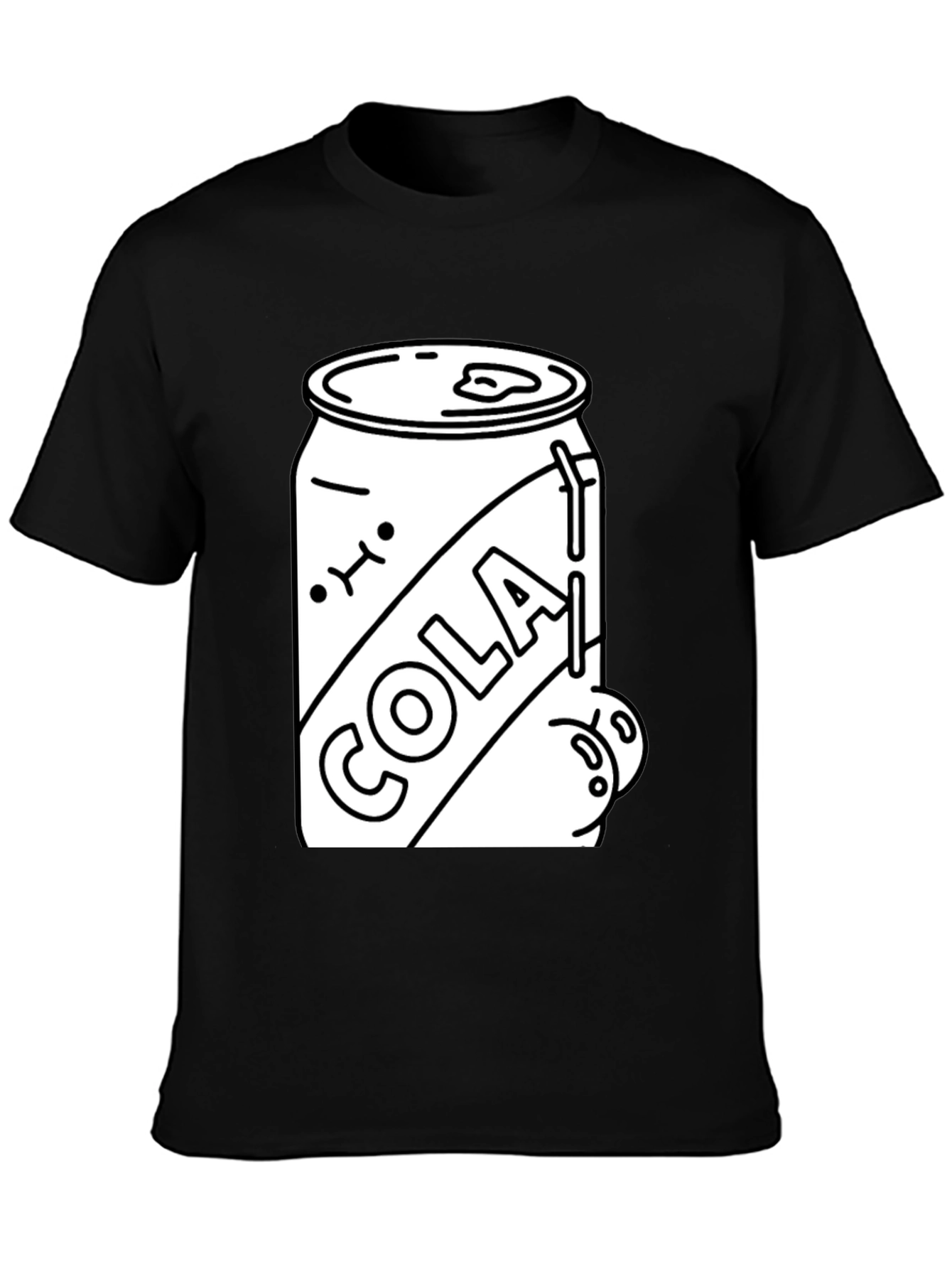 Black Funny Cola Can T-Shirt - Black view 3