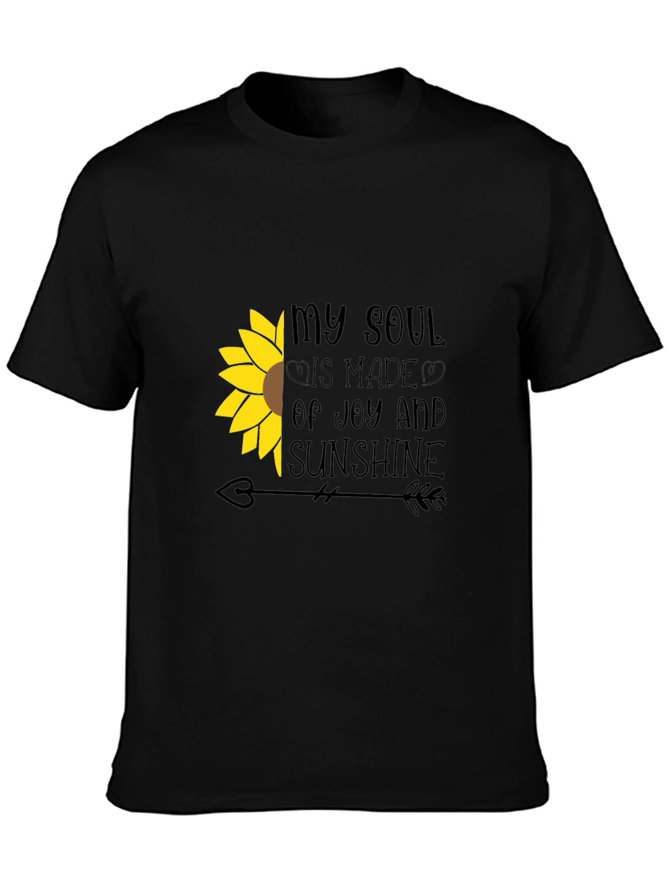 Black Sunflower Soul T-Shirt - Joy and Sunshine Tee view 3