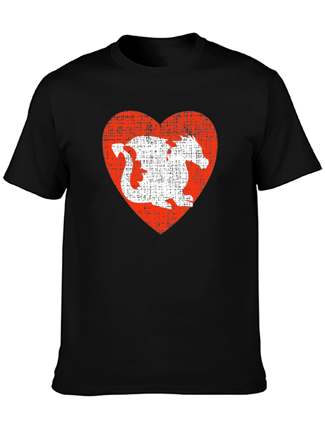 Black Dragon Heart Graphic Tee - Black Casual T-Shirt view 3