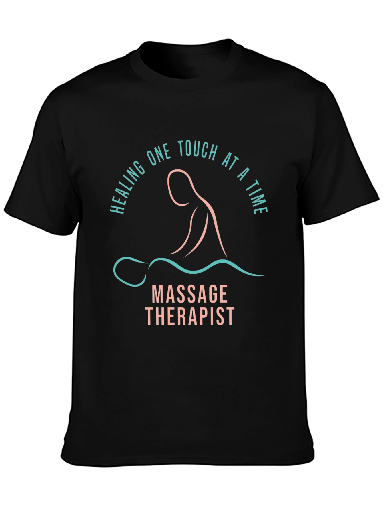 Black Massage Therapist Graphic T-Shirt view 3
