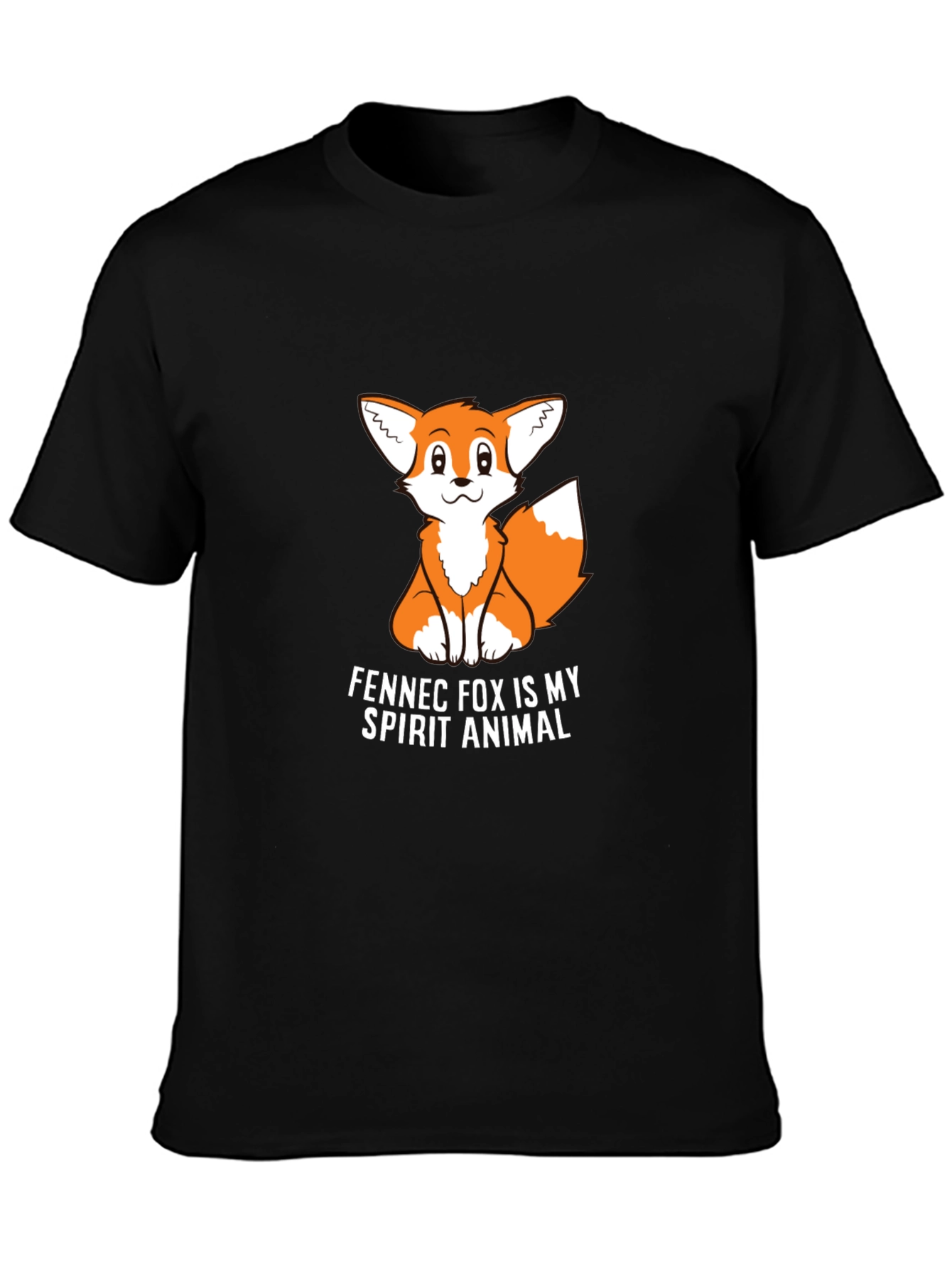 Black Fennec Fox Spirit Animal Graphic Tee - Black view 3
