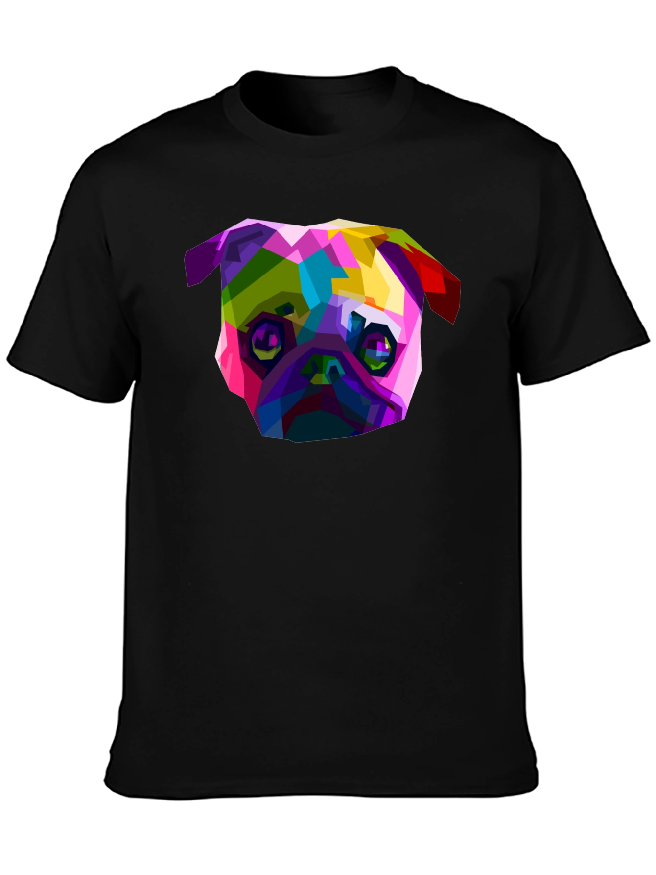 Black Geometric Pug Graphic Tee - Bold Style view 3