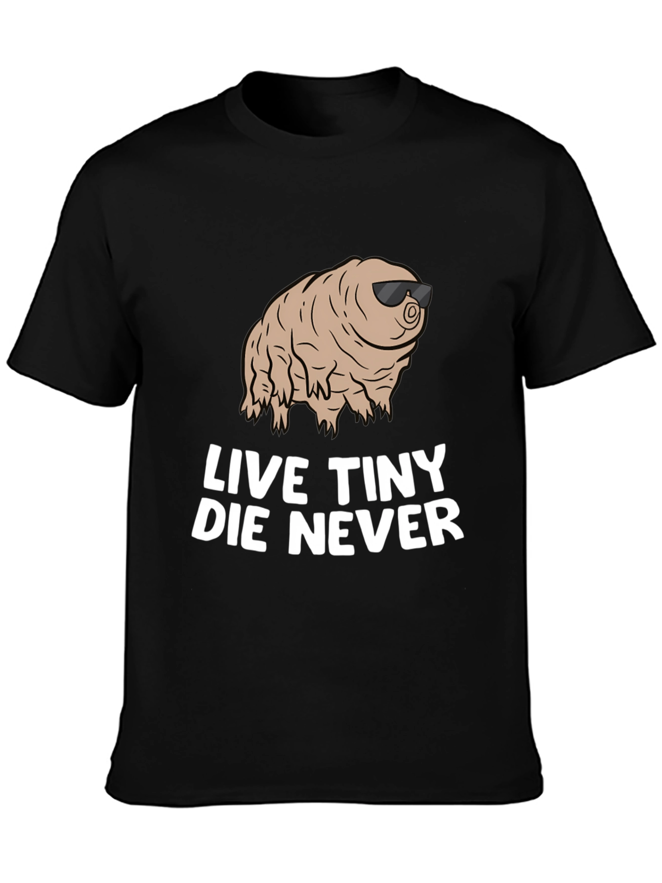 Black Live Tiny Die Never Funny Tardigrade T-Shirt view 3