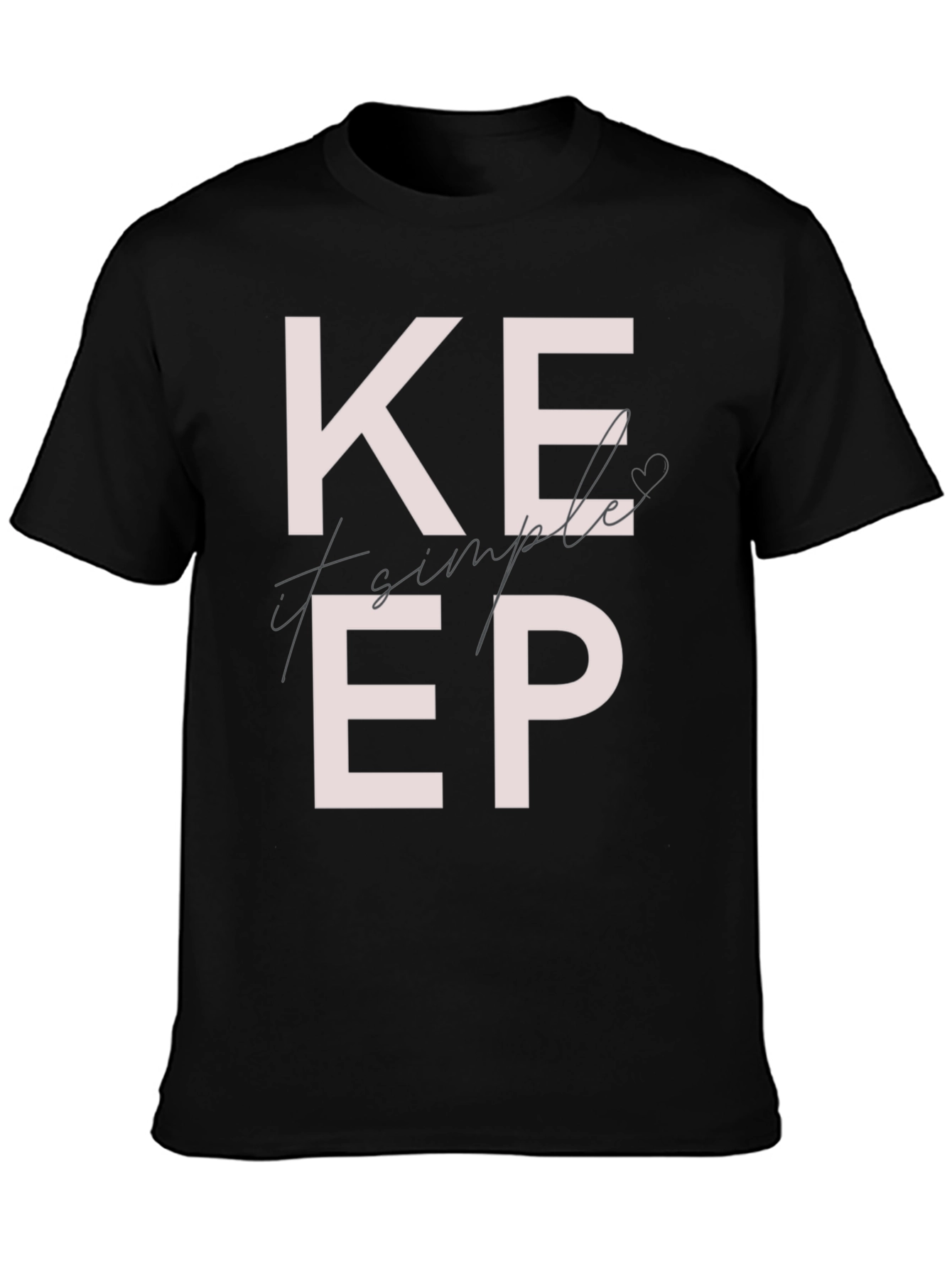 Black Keep It Simple Graphic T-Shirt view 3