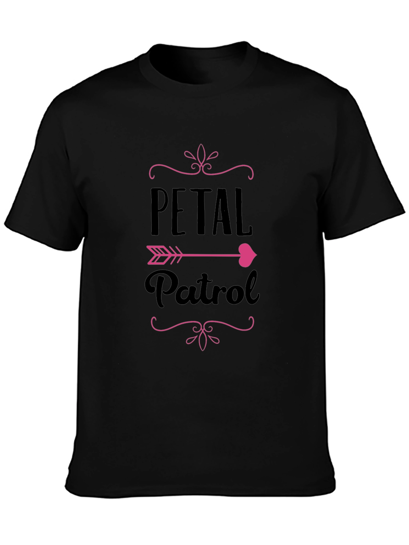 Black Petal Patrol Graphic Tee - Black Crew Neck T-Shirt view 3