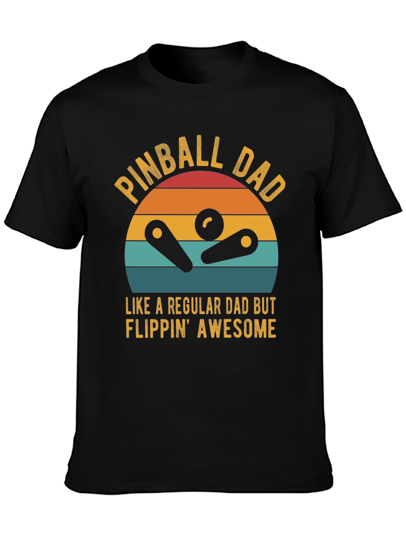 Black Pinball Dad Graphic T-Shirt - Flippin' Awesome Tee view 3