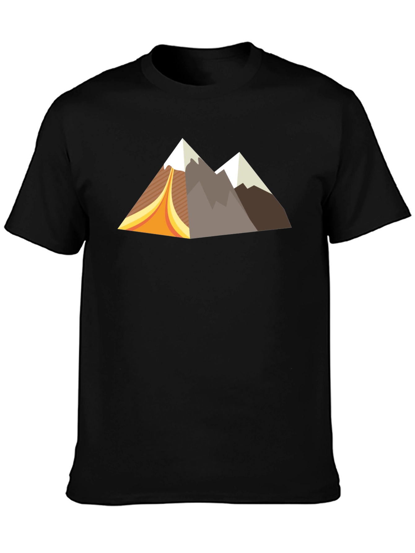 Black Retro Mountain Graphic Tee - Black Short Sleeve Shirt view 3