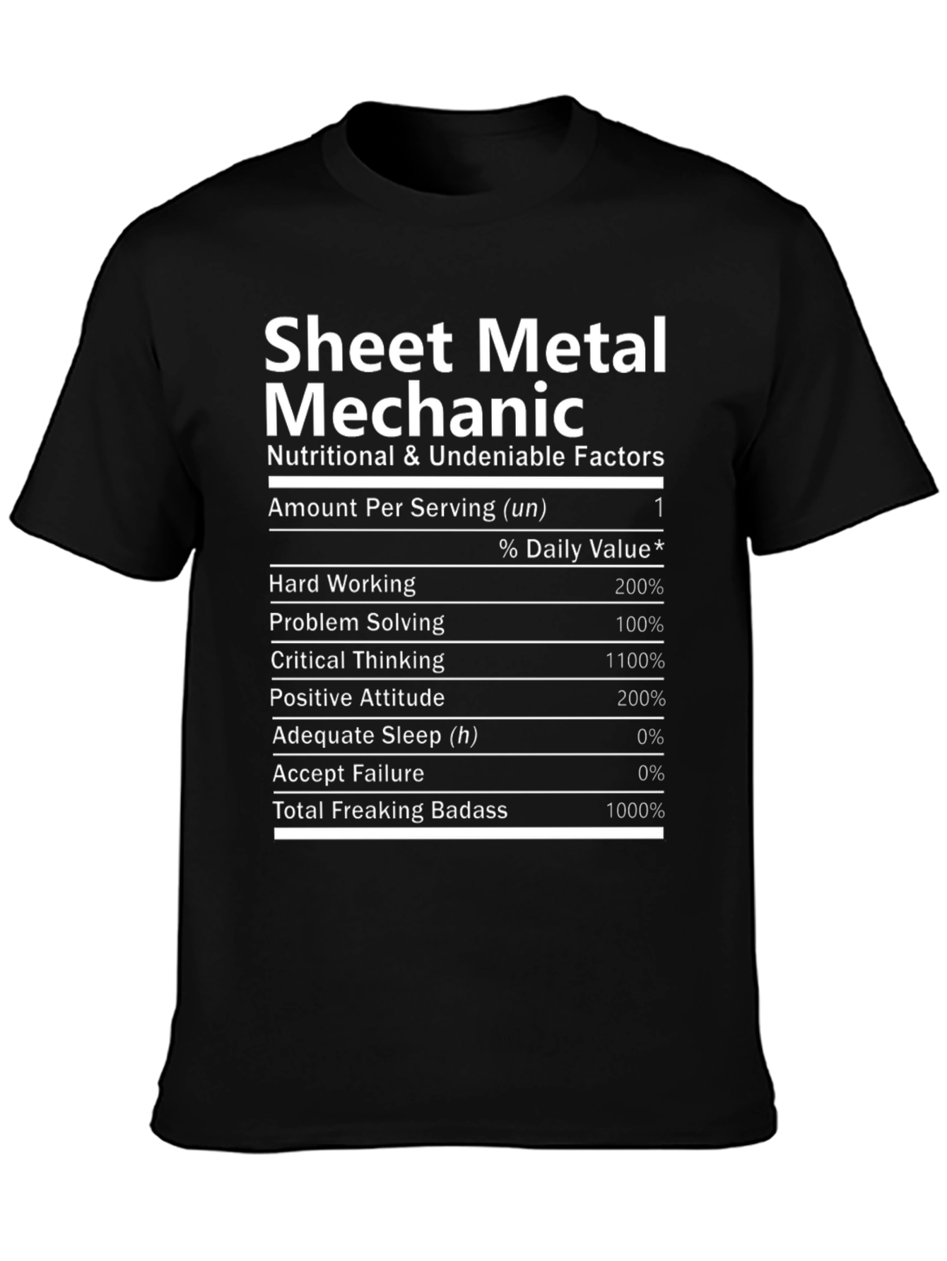 Black Sheet Metal Mechanic Novelty T-Shirt view 3