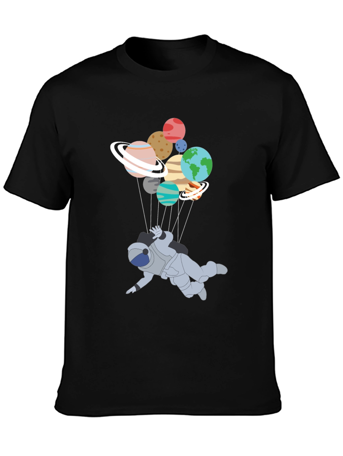 Black Astronaut Planet T-Shirt - Unique Graphic Tee view 3