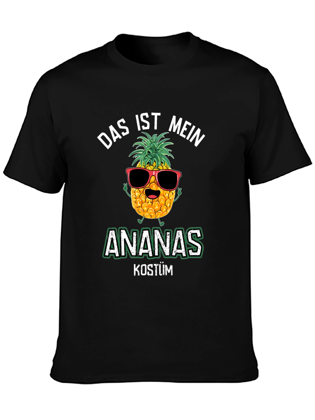 Black Das ist mein Ananas Kostüm Funny German Pineapple T-Shirt view 3