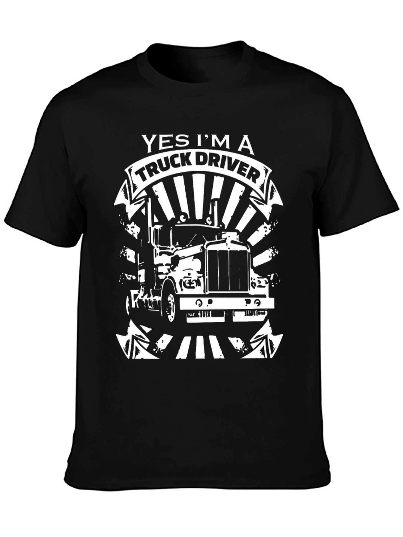 Black Yes I'm A Truck Driver T-Shirt - Black Graphic Tee view 3