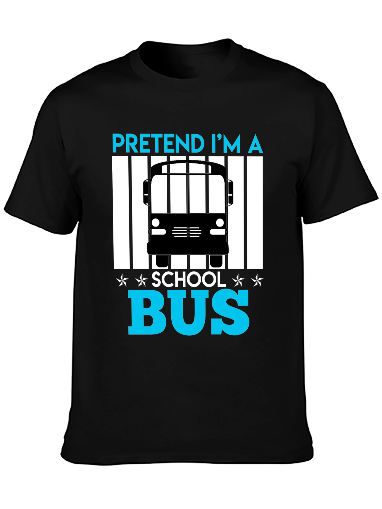 Black Pretend I'm A School Bus Funny T-Shirt view 3