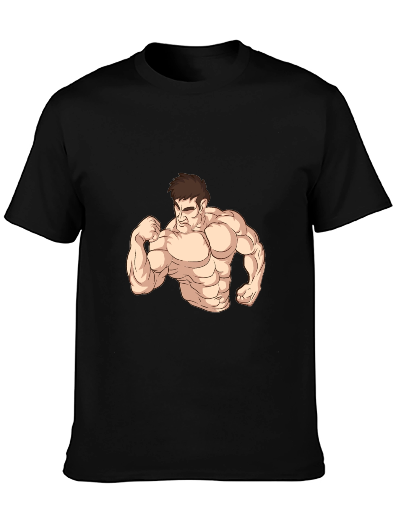 Black Muscle Man Graphic Tee - Black Cotton Comfort view 3