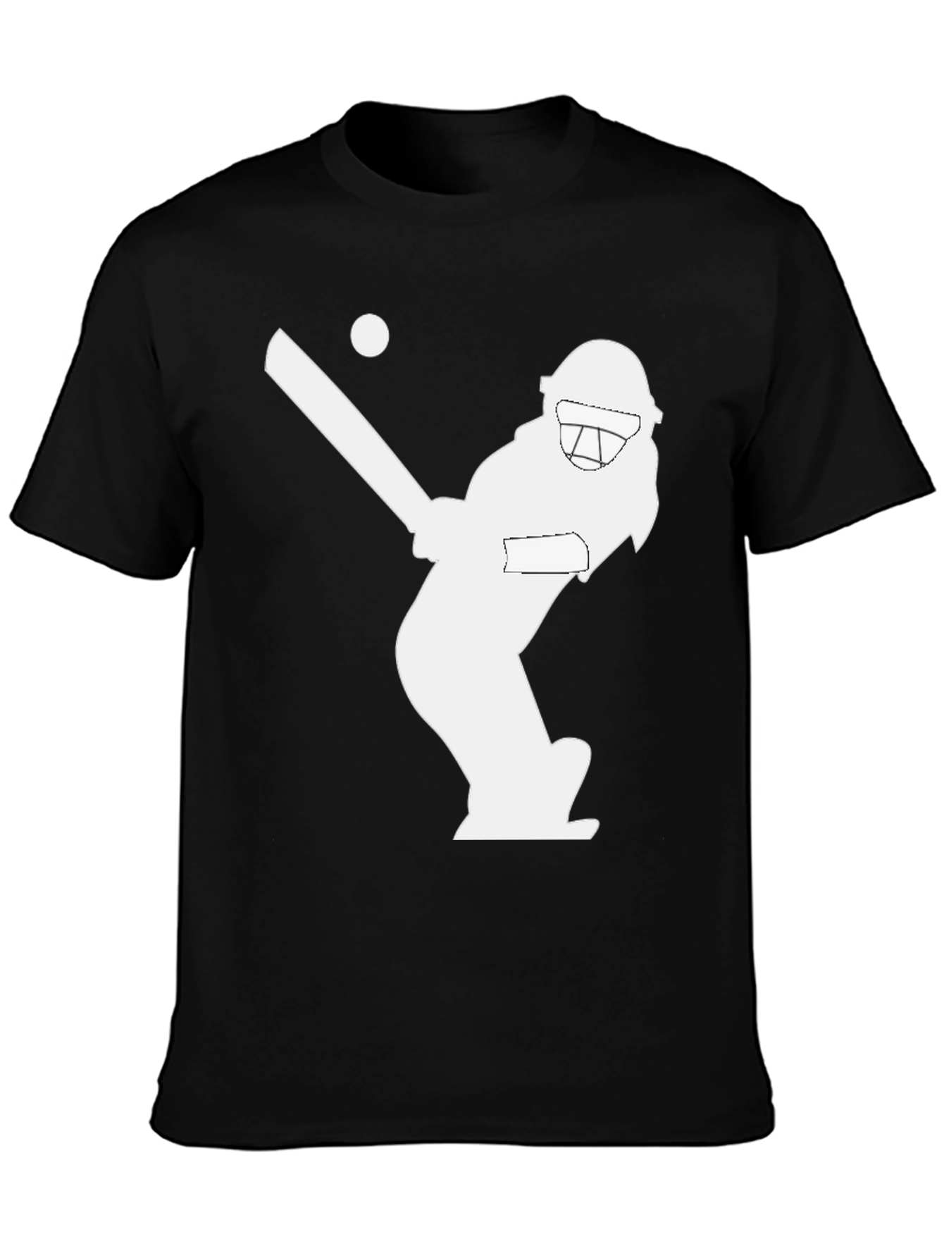 Black Cricket Player Graphic T-Shirt - Stylish Black Tee view 3