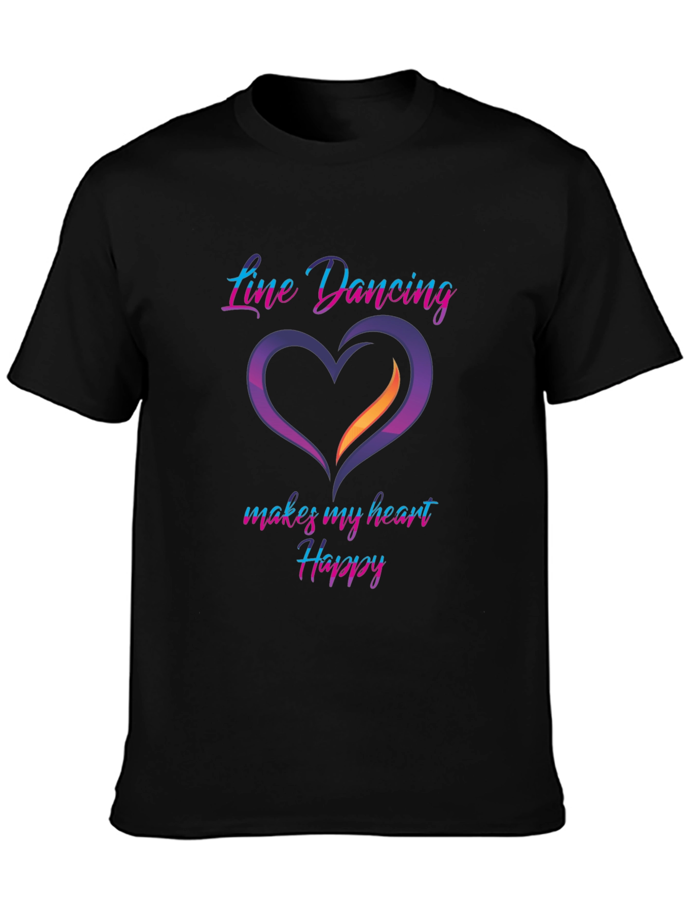 Black Line Dancing Heart T-Shirt view 3