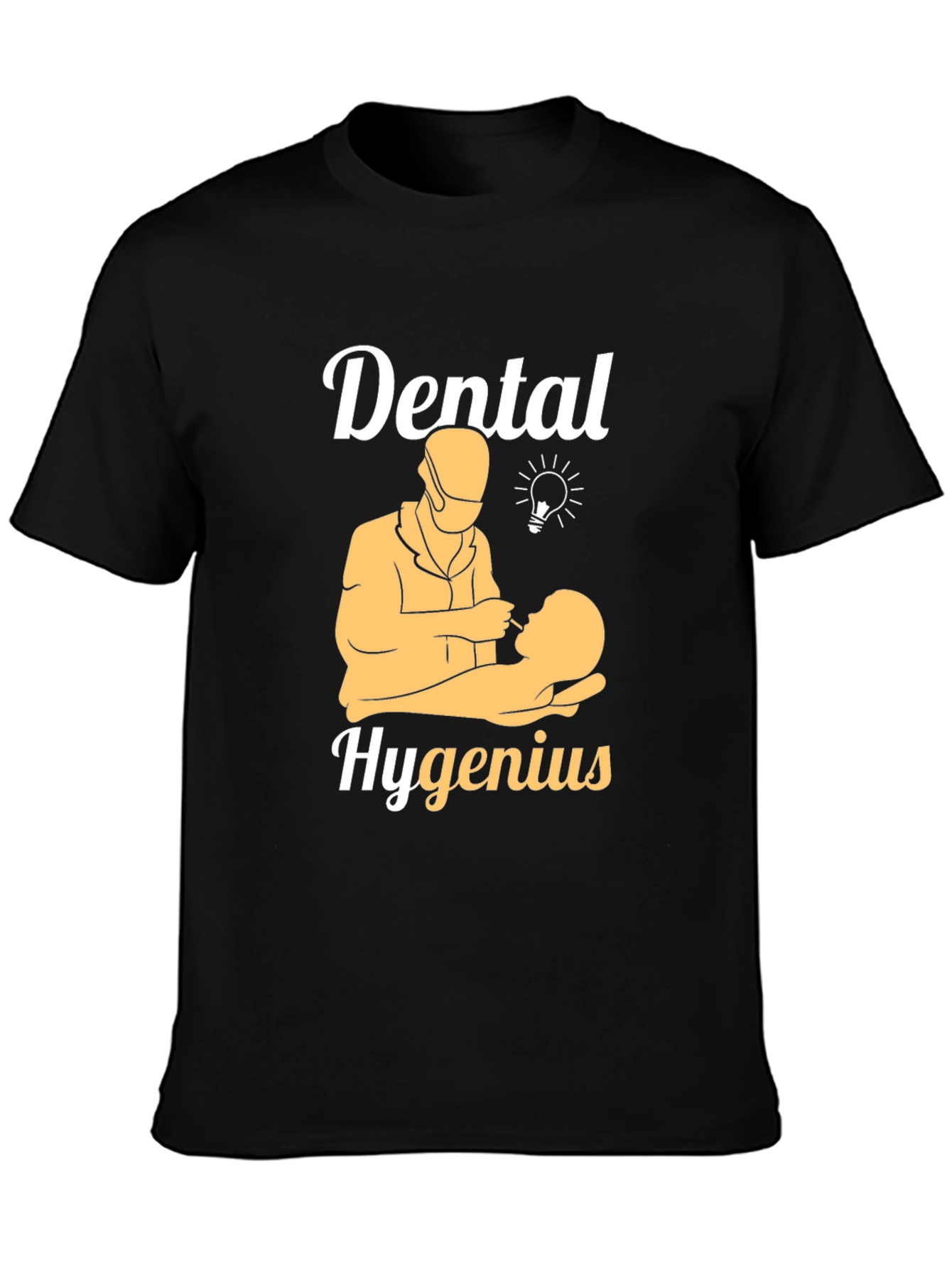 Black Dental Hygenius T-Shirt Dentist Humor Tee view 3