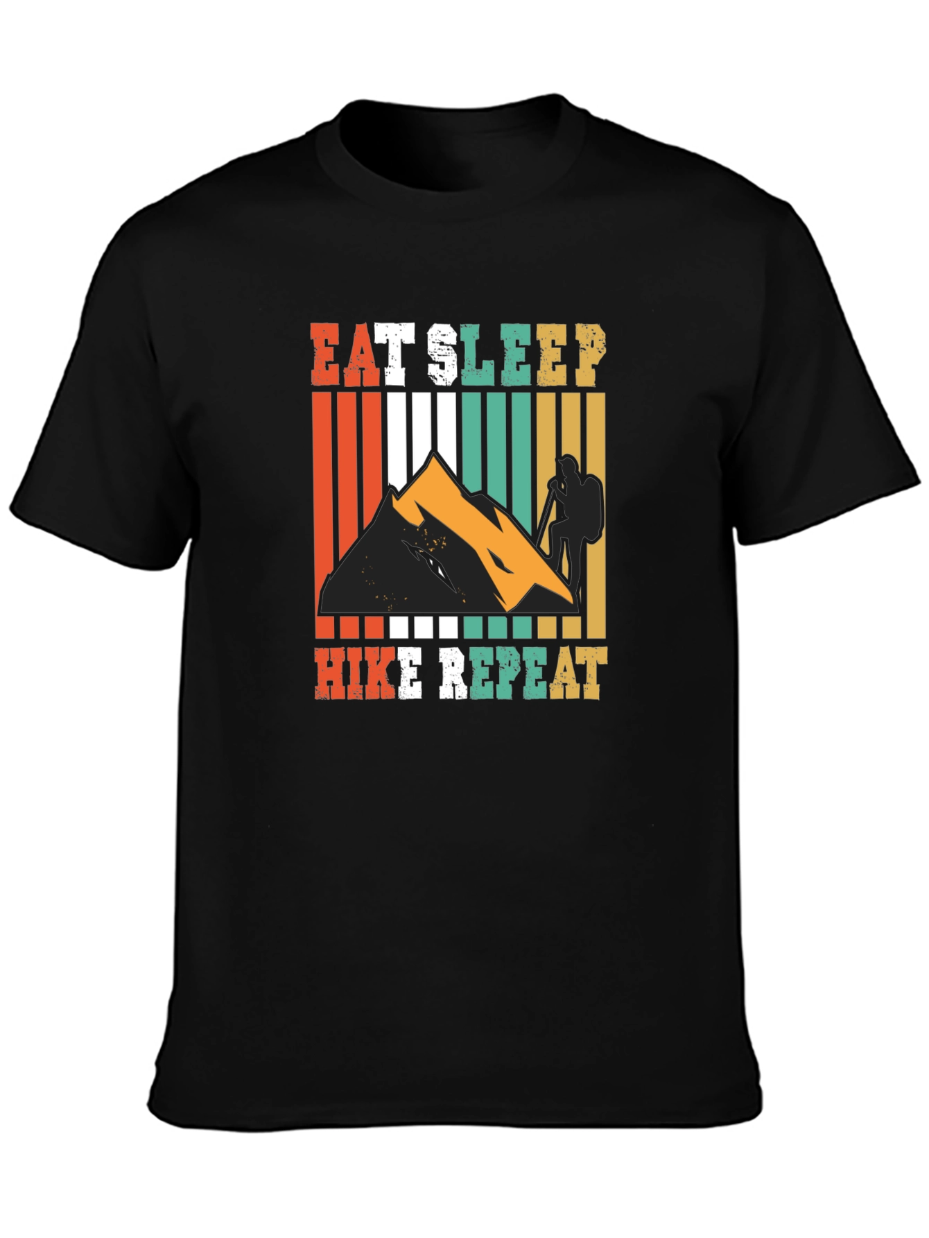 Black Eat Sleep Hike Repeat Graphic Tee view 3