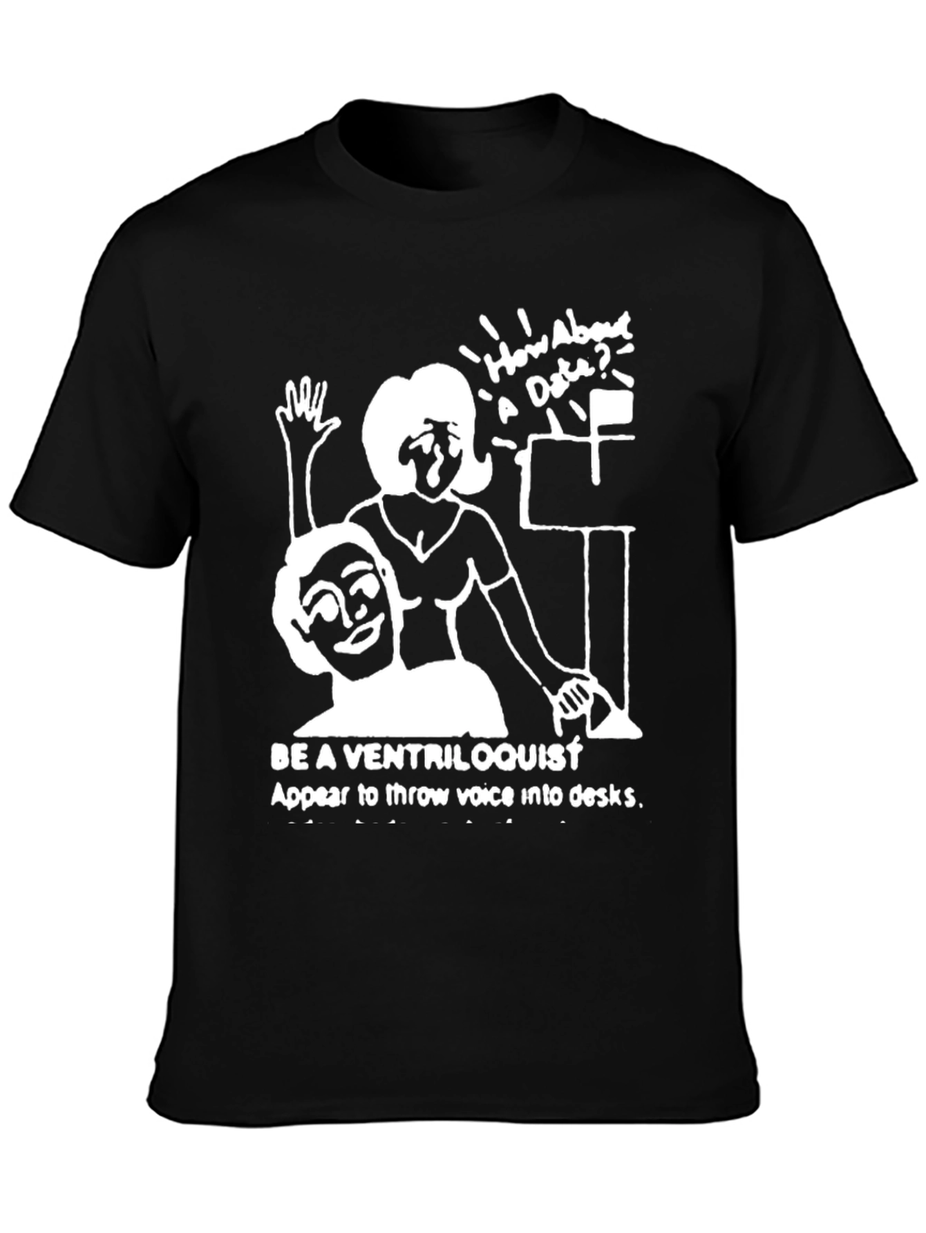 Black Ventriloquist Humor Graphic T-Shirt view 3