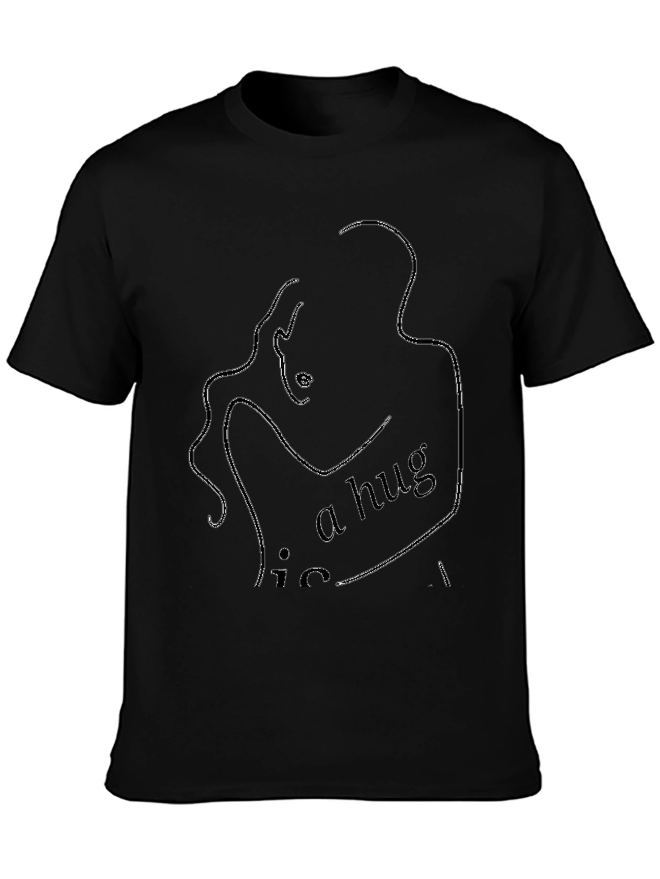 Black Hugging Graphic Tee - Black Casual Shirt view 3