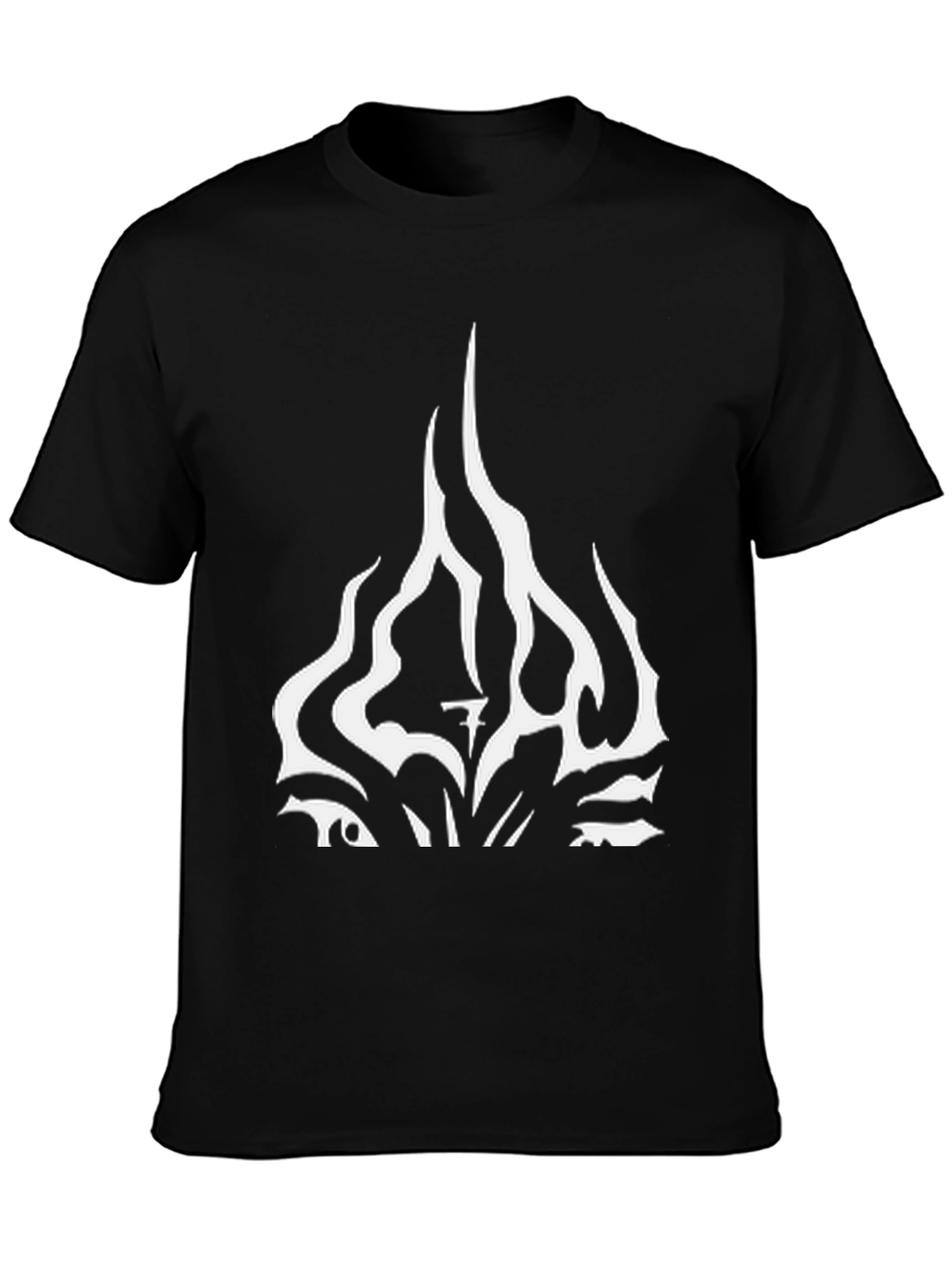 Black Abstract Flame Graphic Black T-Shirt view 3