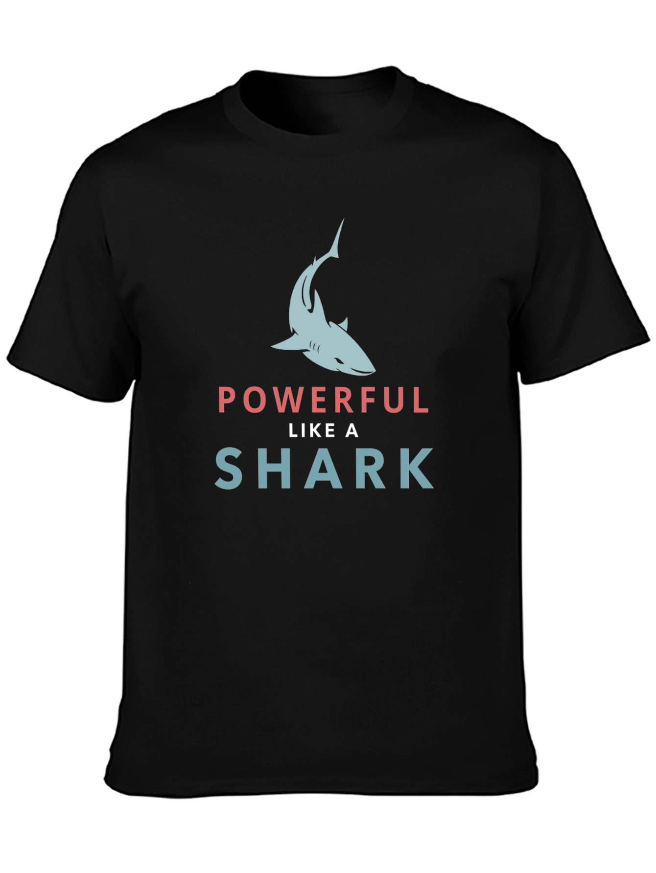 Black Powerful Like a Shark Graphic Tee view 3
