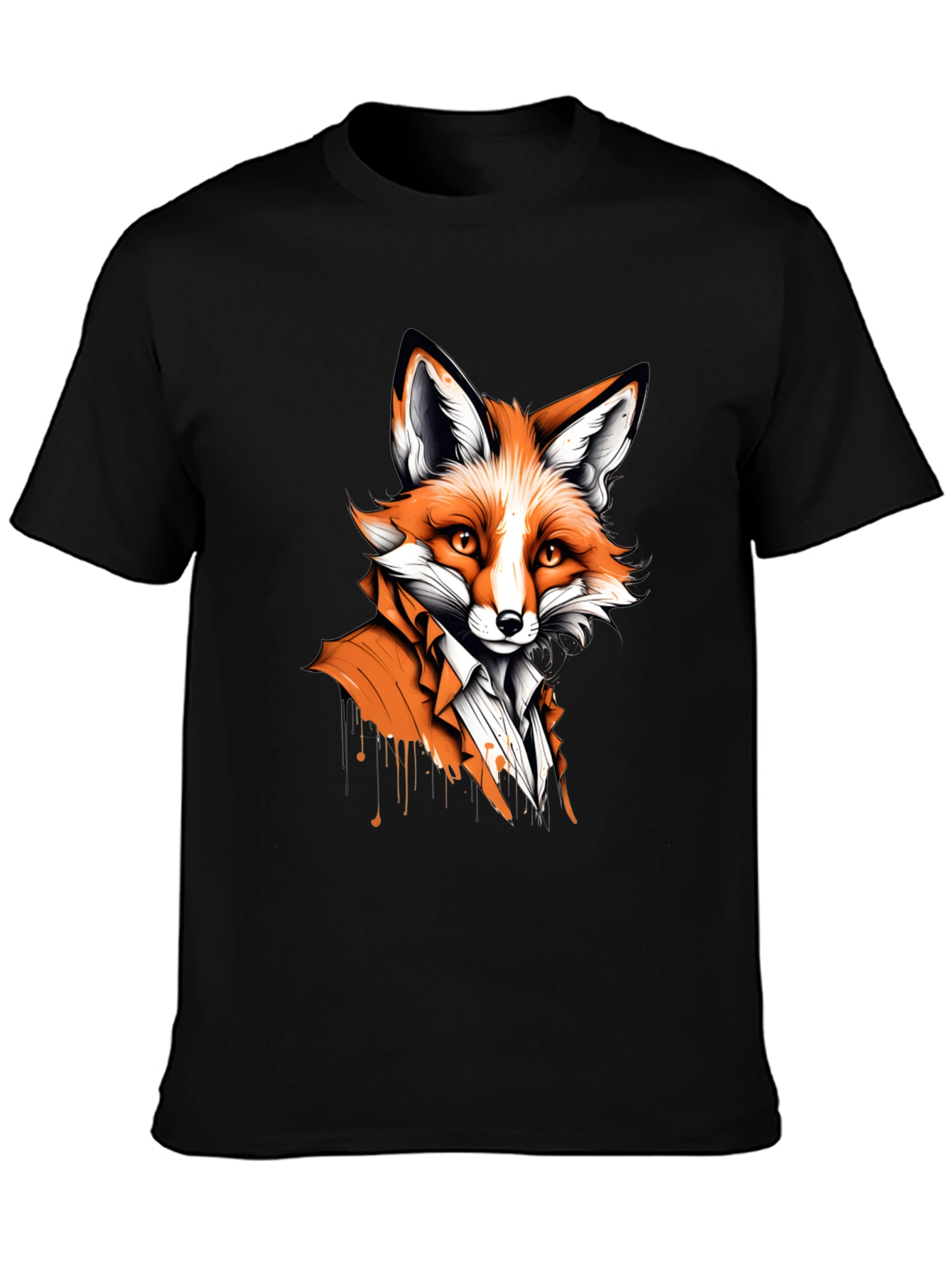 Black Fox in Suit Graphic Tee - Unique Animal Design view 3