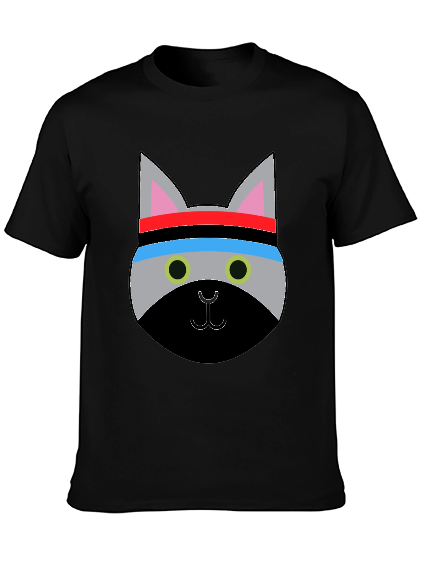 Black Cool Cat Workout T-Shirt - Funny Graphic Tee view 3