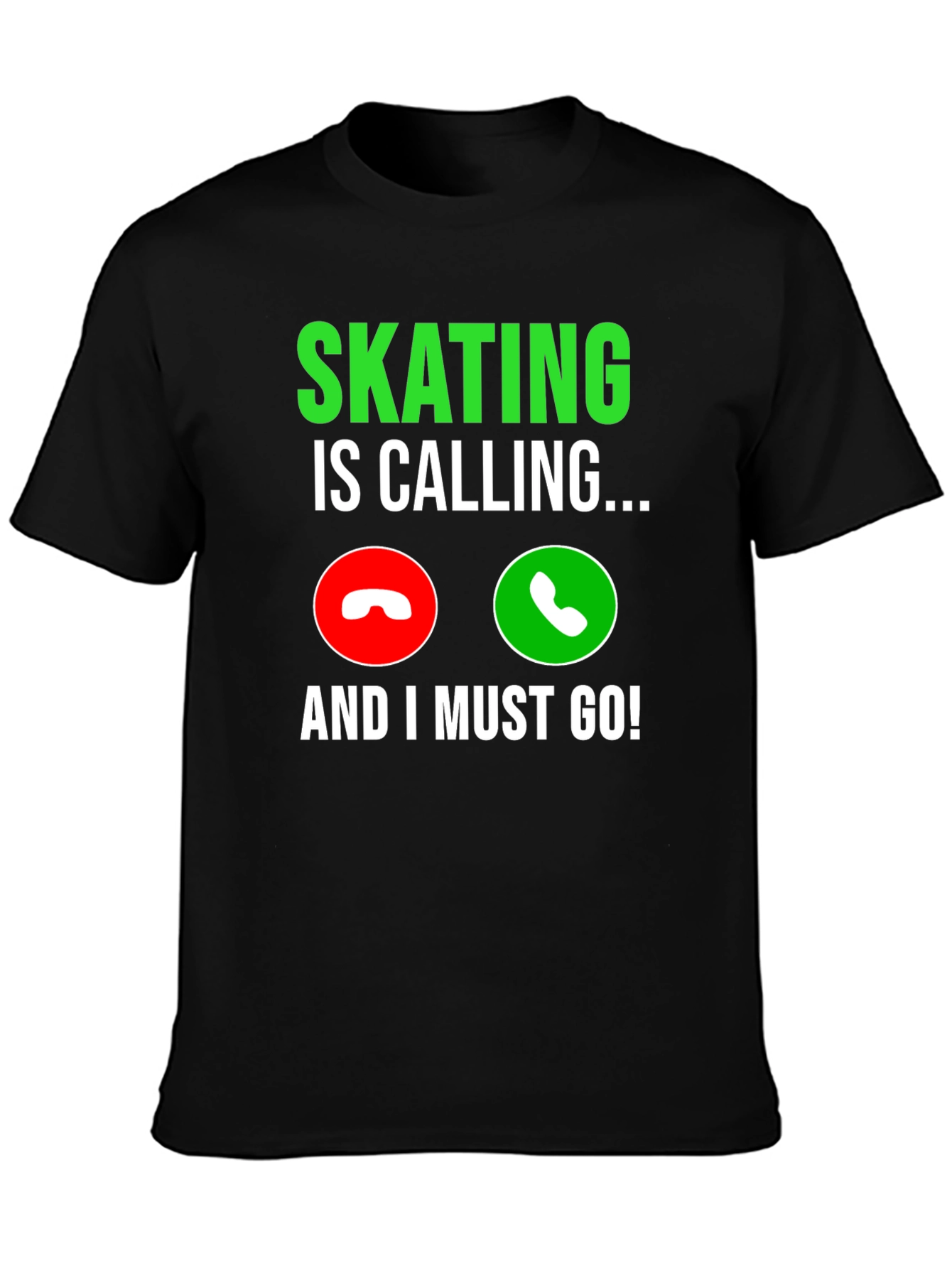Skating Is Calling Black Graphic T-Shirt - 3