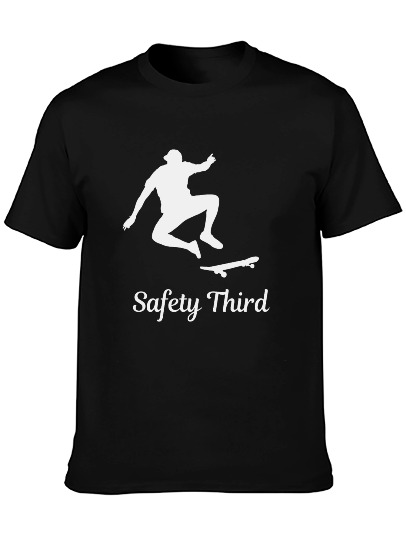 Black Safety Third Skateboard Graphic T-Shirt view 3