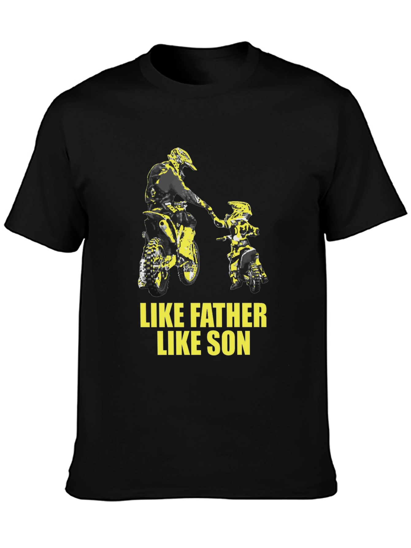 Black Like Father Like Son Motocross Graphic Tee view 3
