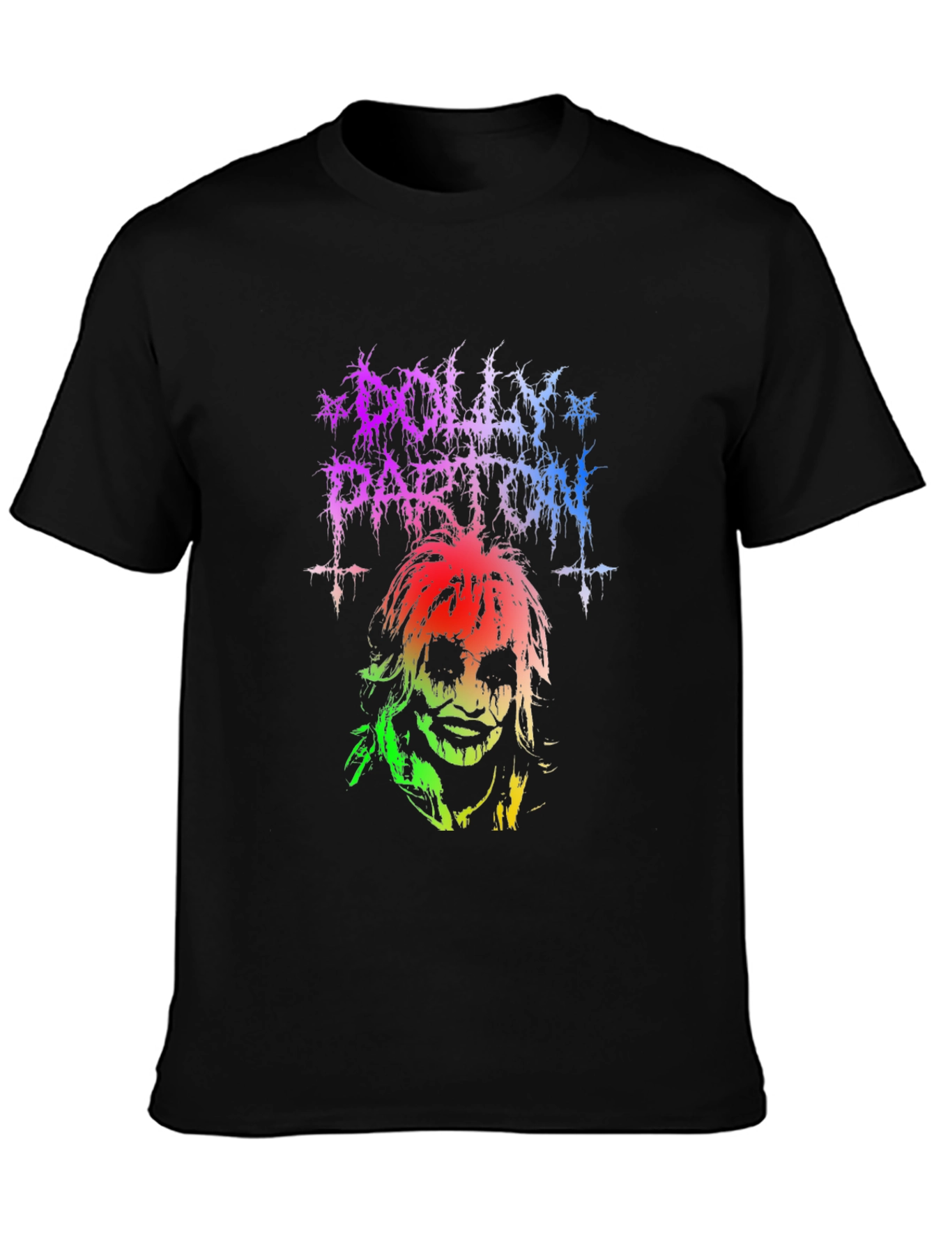 Black Dolly Parton Heavy Metal T-Shirt - Unisex view 3
